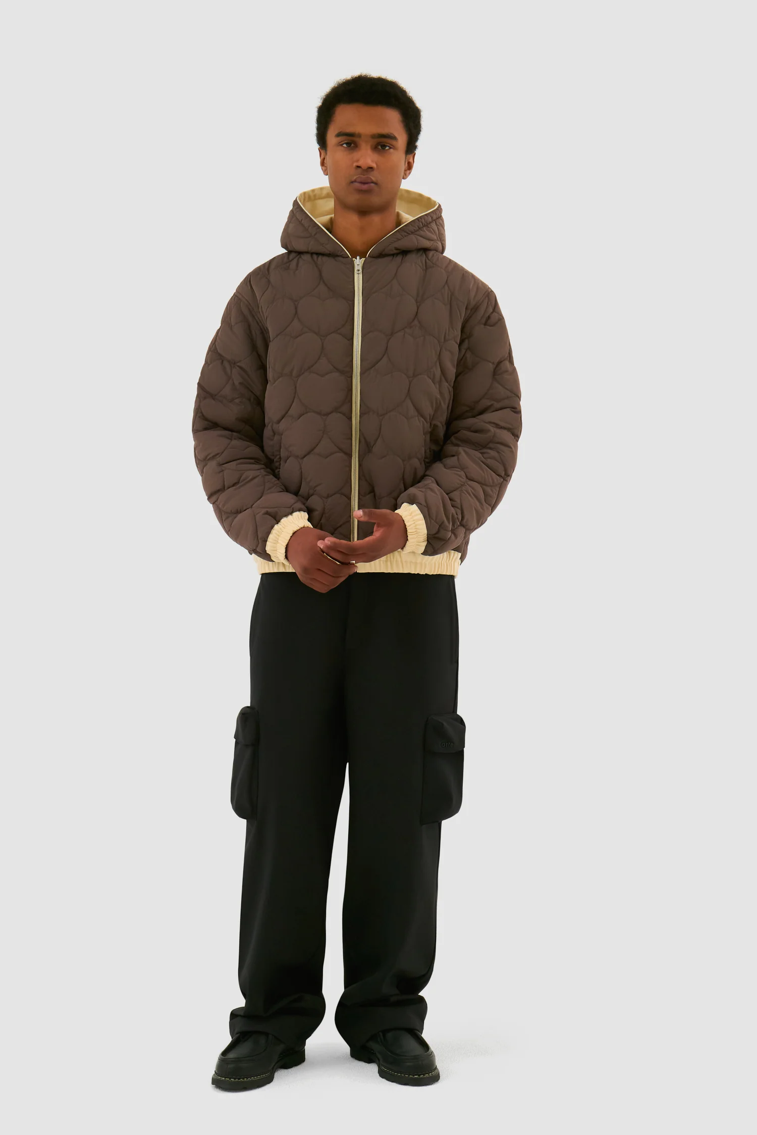 Reversible Hooded Jacket - Cream - Image 10