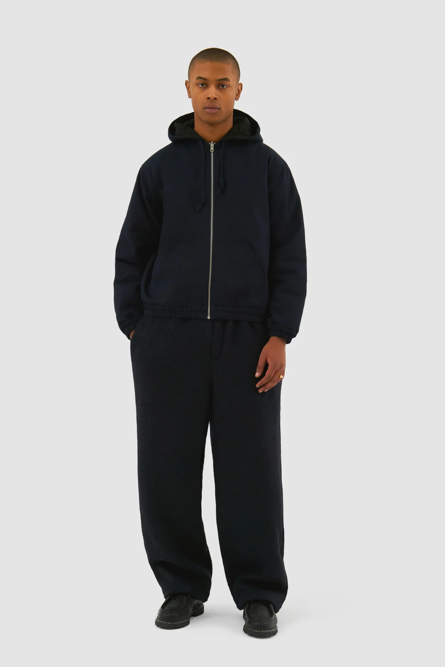 Reversible Hooded Jacket - Navy - Image 4