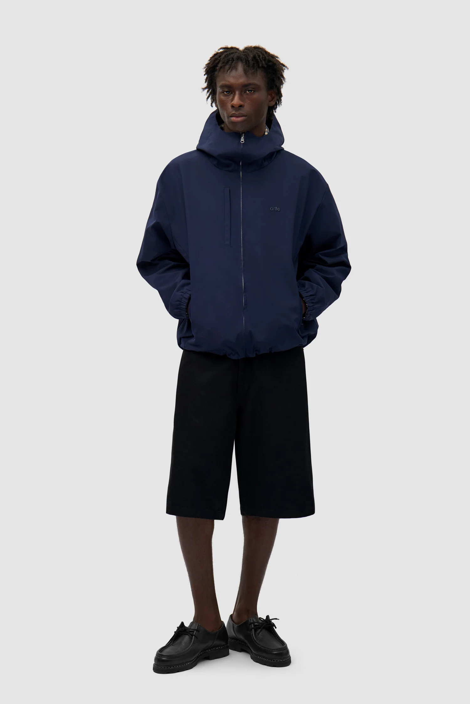 Reversible Plaid Technical Jacket - Navy/Plaid - Image 6