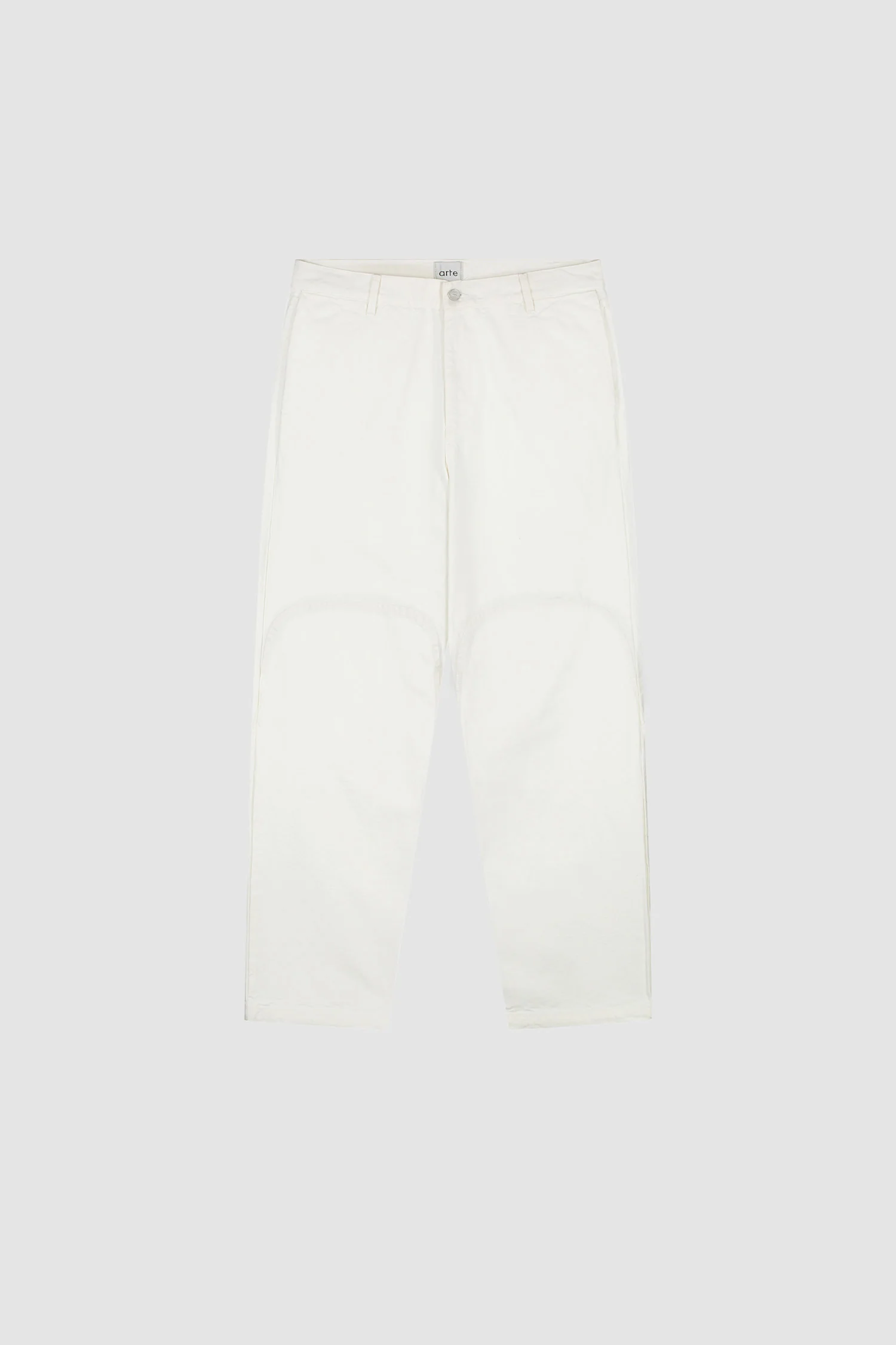 Round Knee Cut Pants - White - Image 9