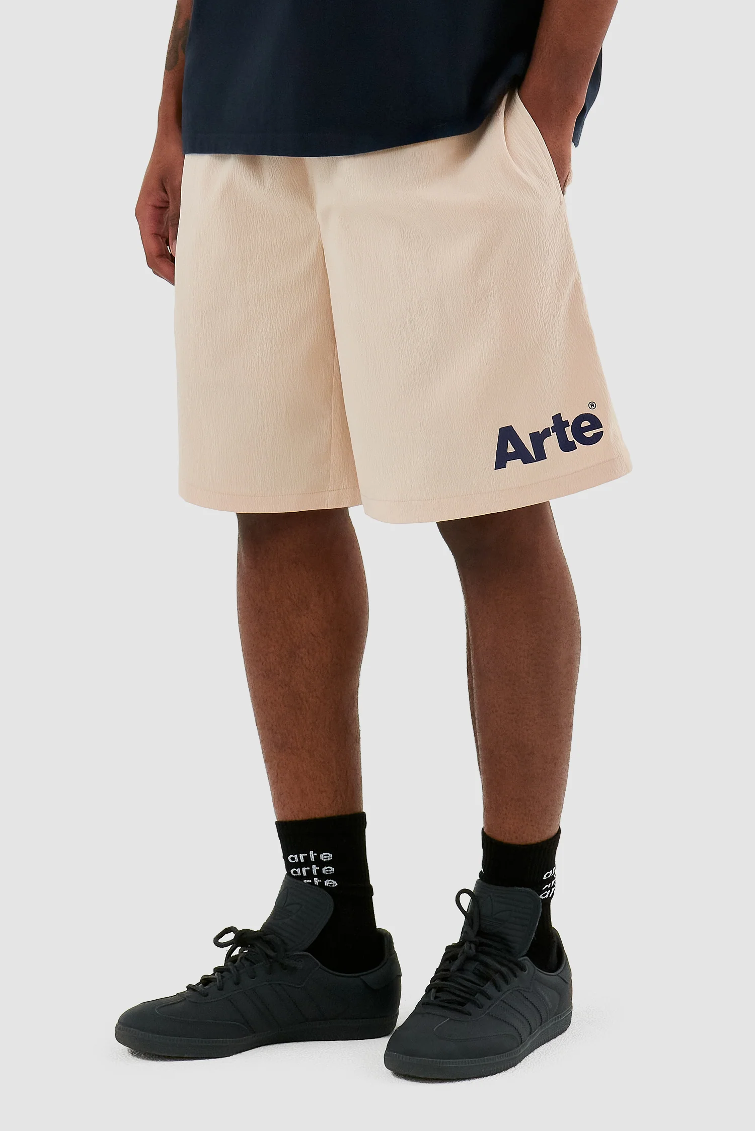 Samuel Logo Shorts - Cream - Image 7