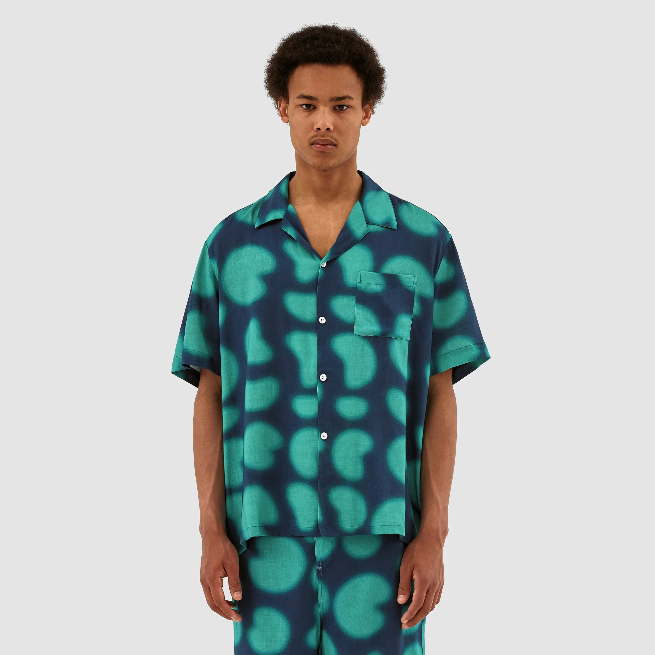 Scottie Print Shirt - Navy/Green