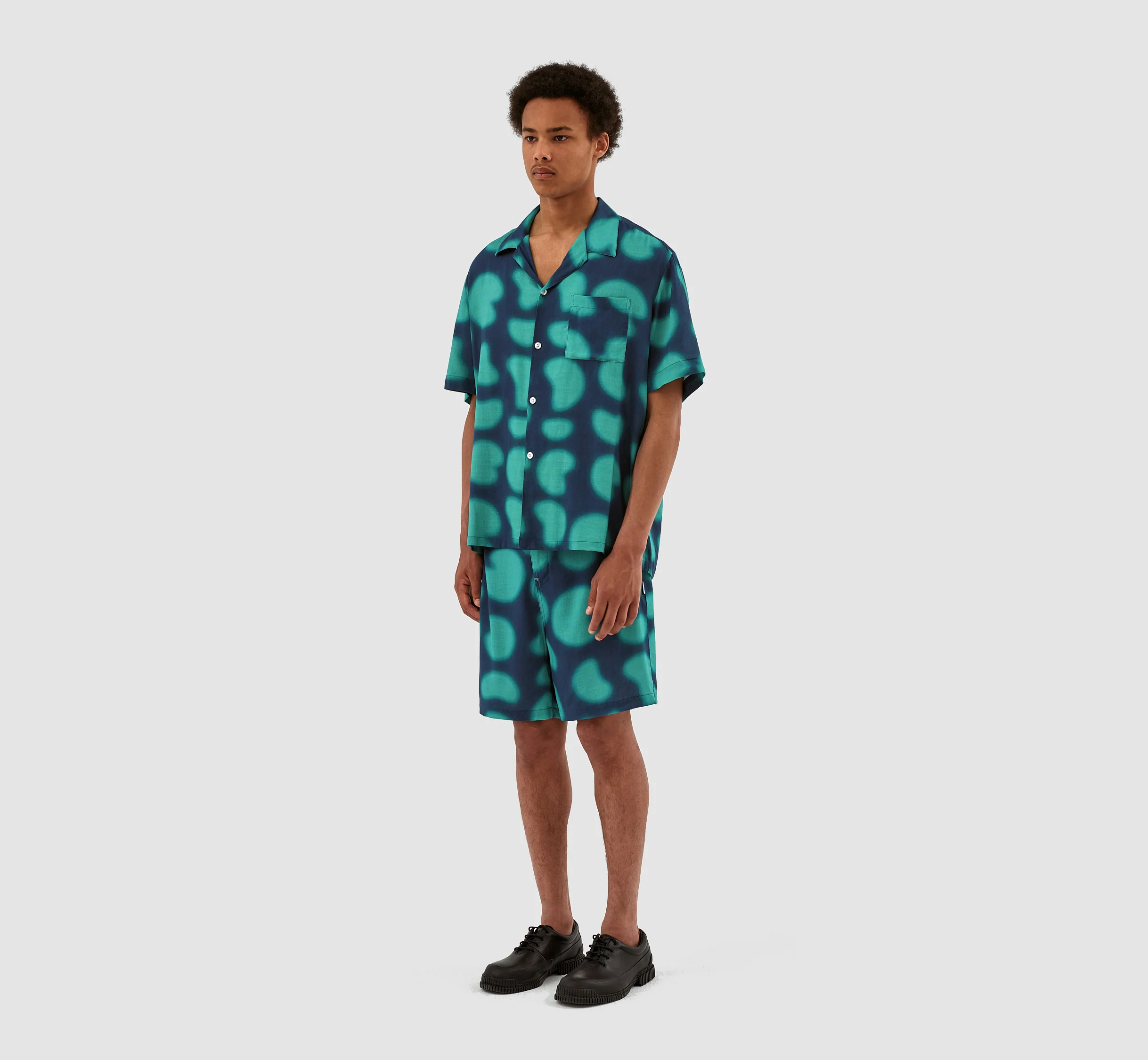Scottie Print Shirt - Navy/Green - Image 6