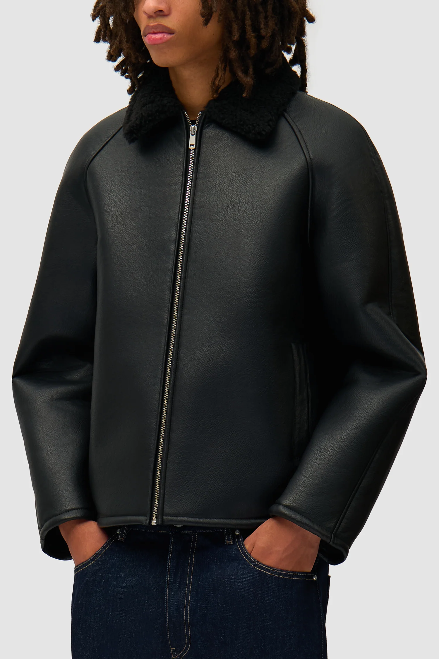 Shearling Jacket - Black - Image 7