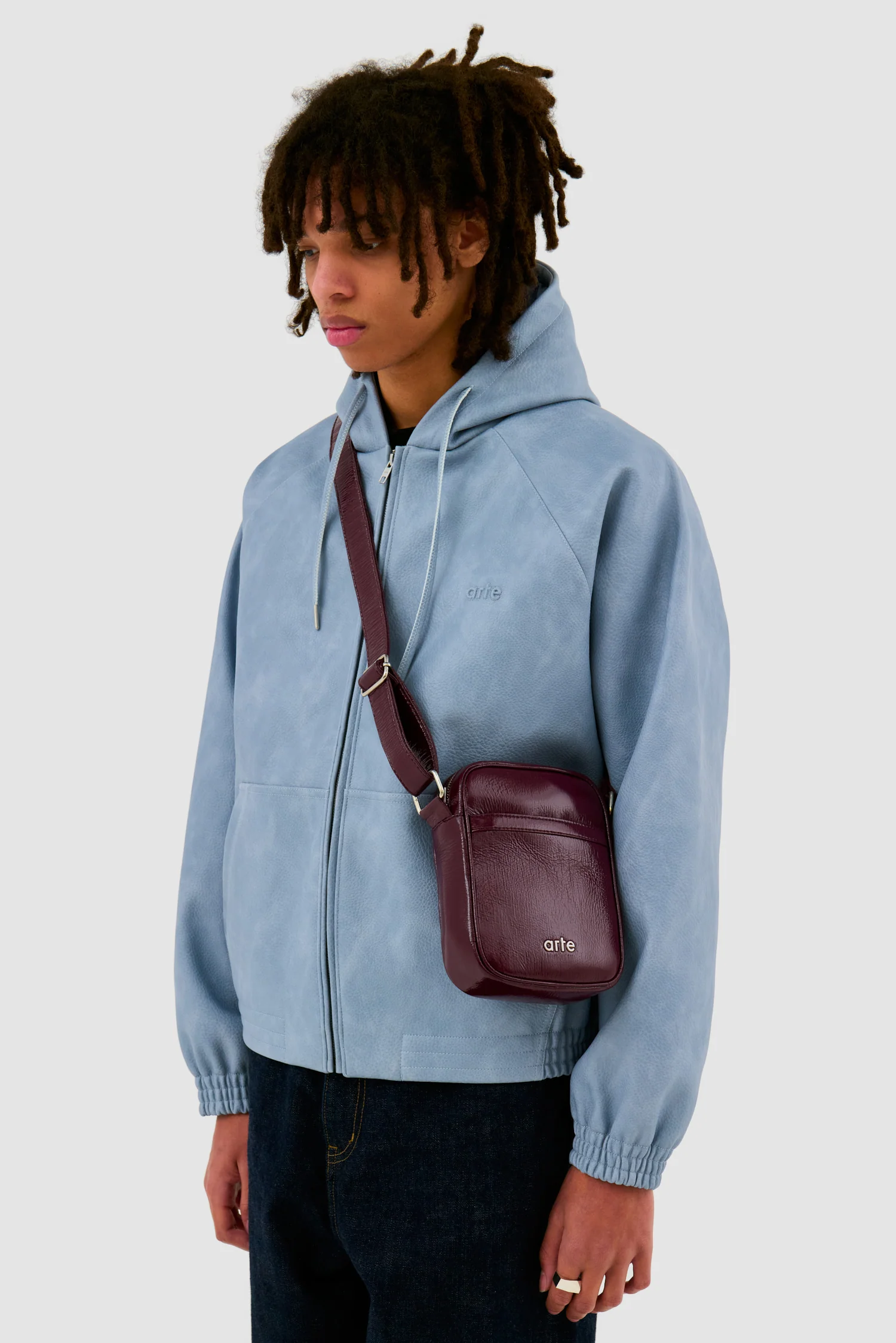 Shiny Crossbody Bag - Red - Image 3