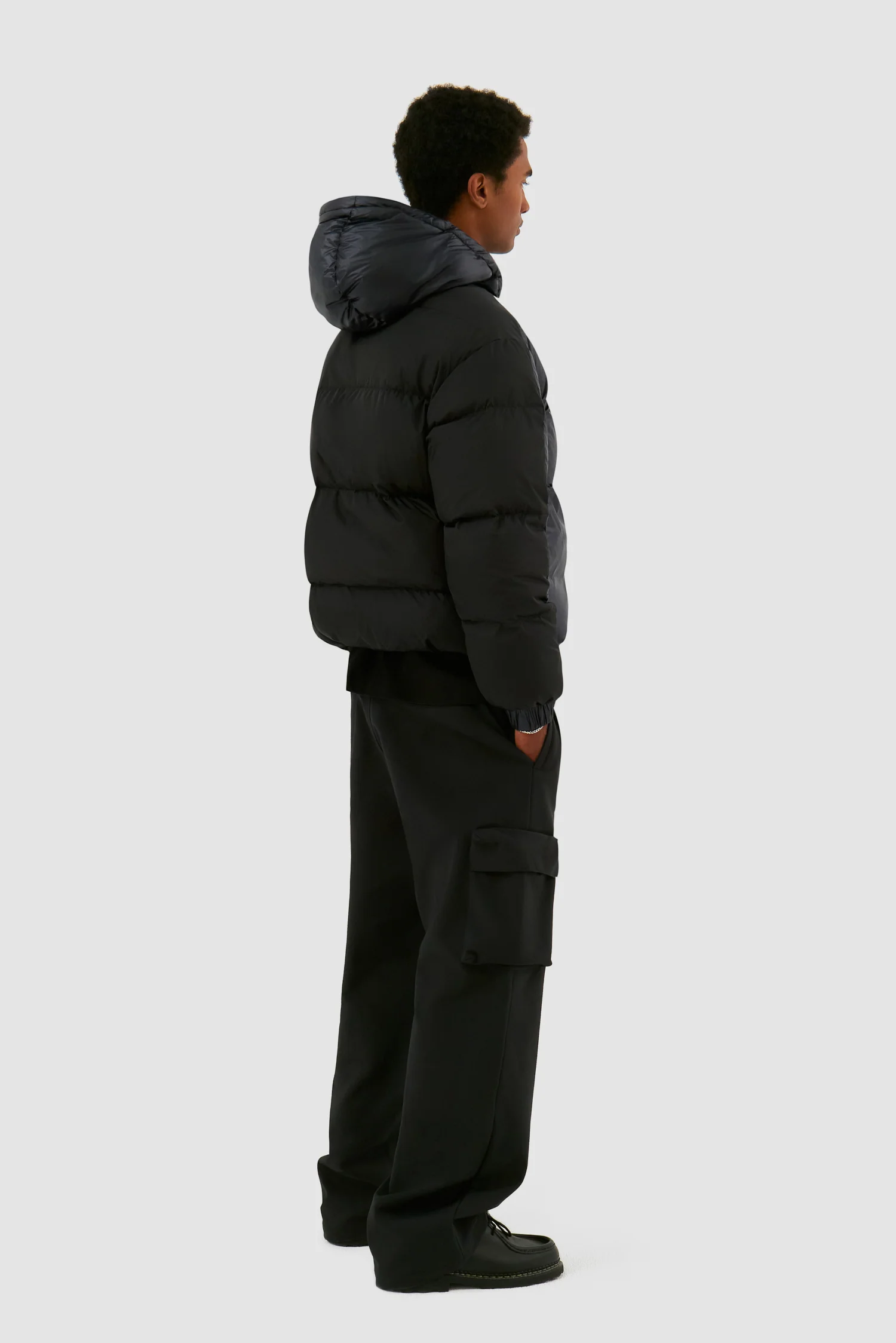 Shiny Puffer Jacket - Black - Image 6