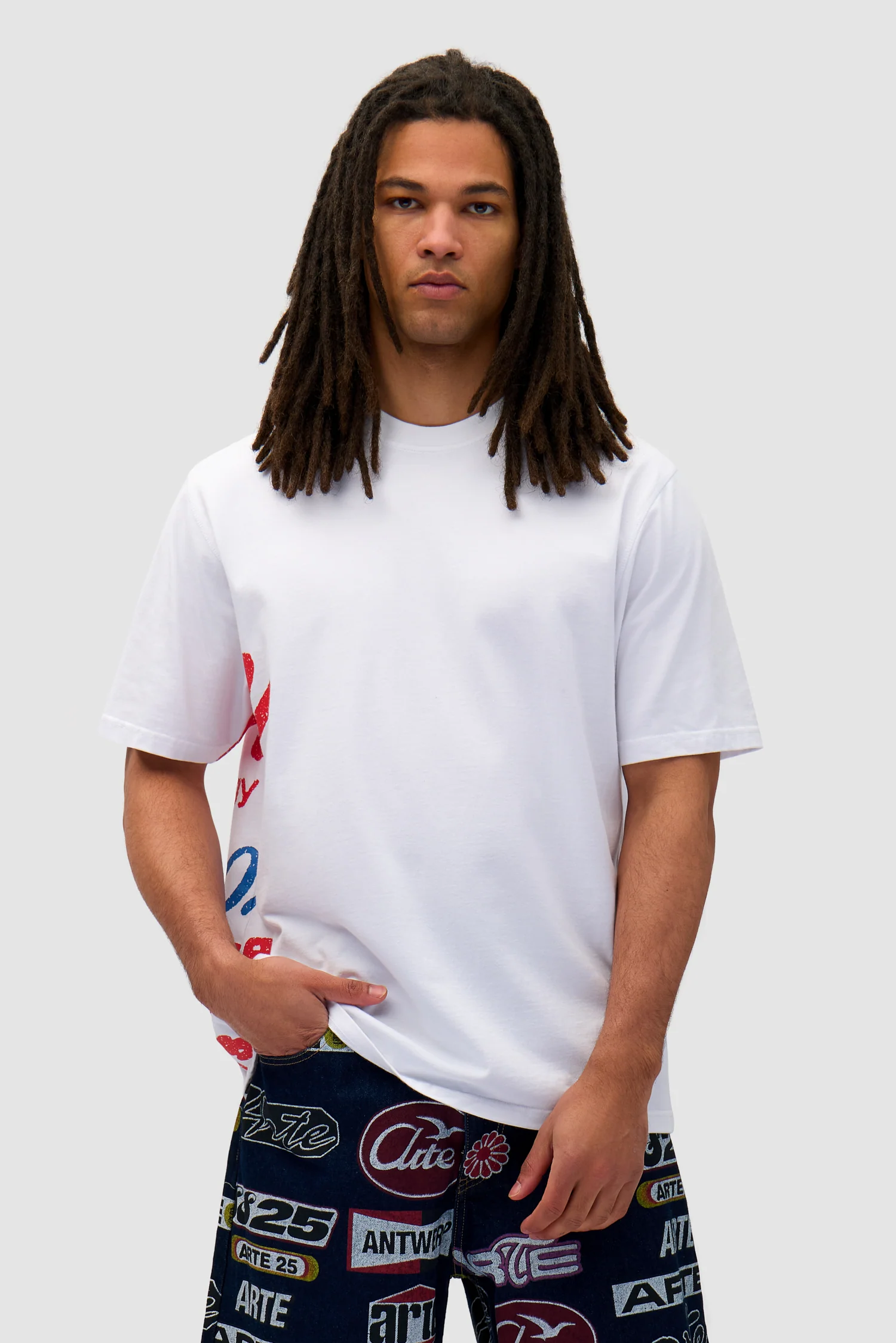 Side Print T-shirt - White - Image 3