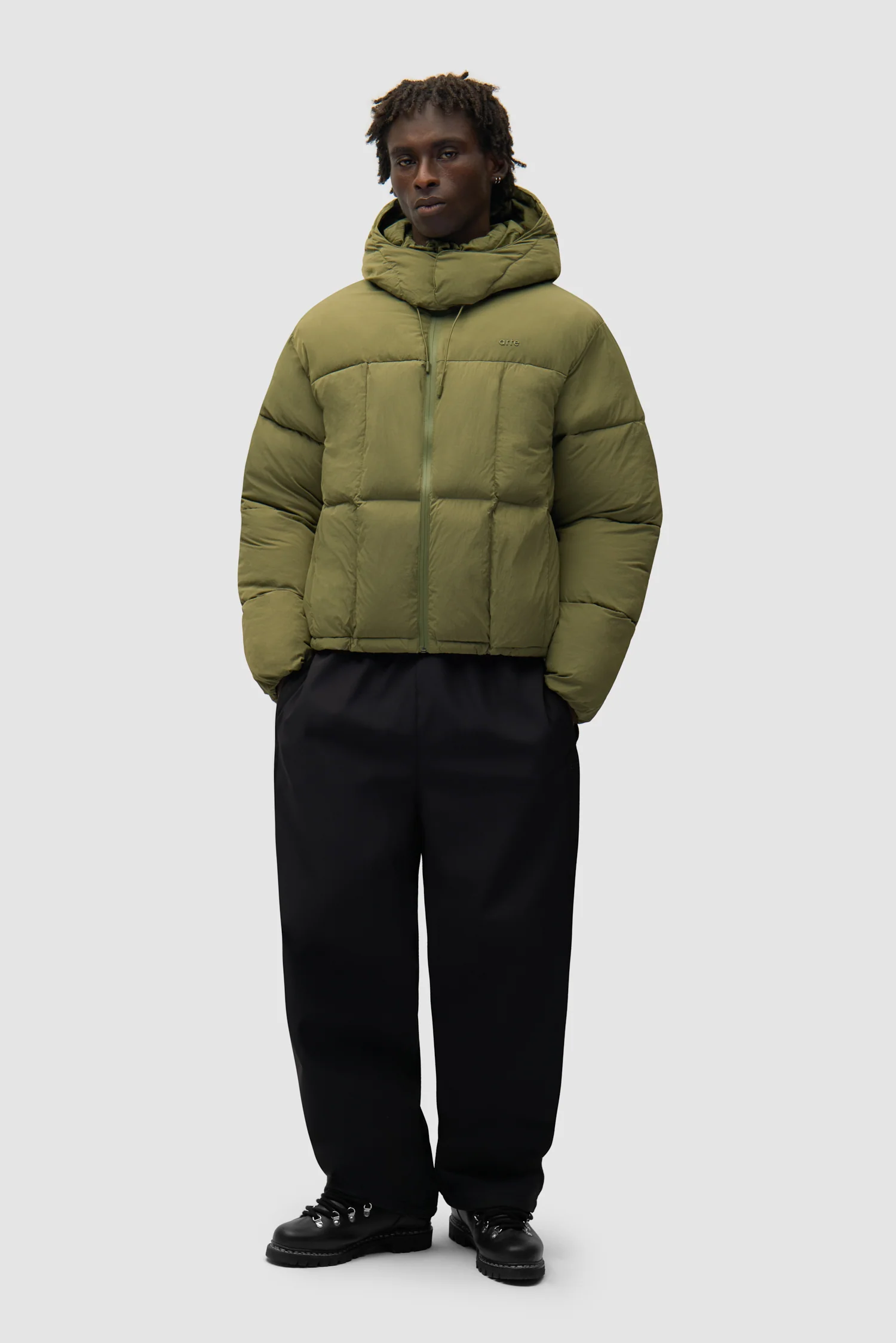 Special Cuts Puffer Jacket - Green - Image 4