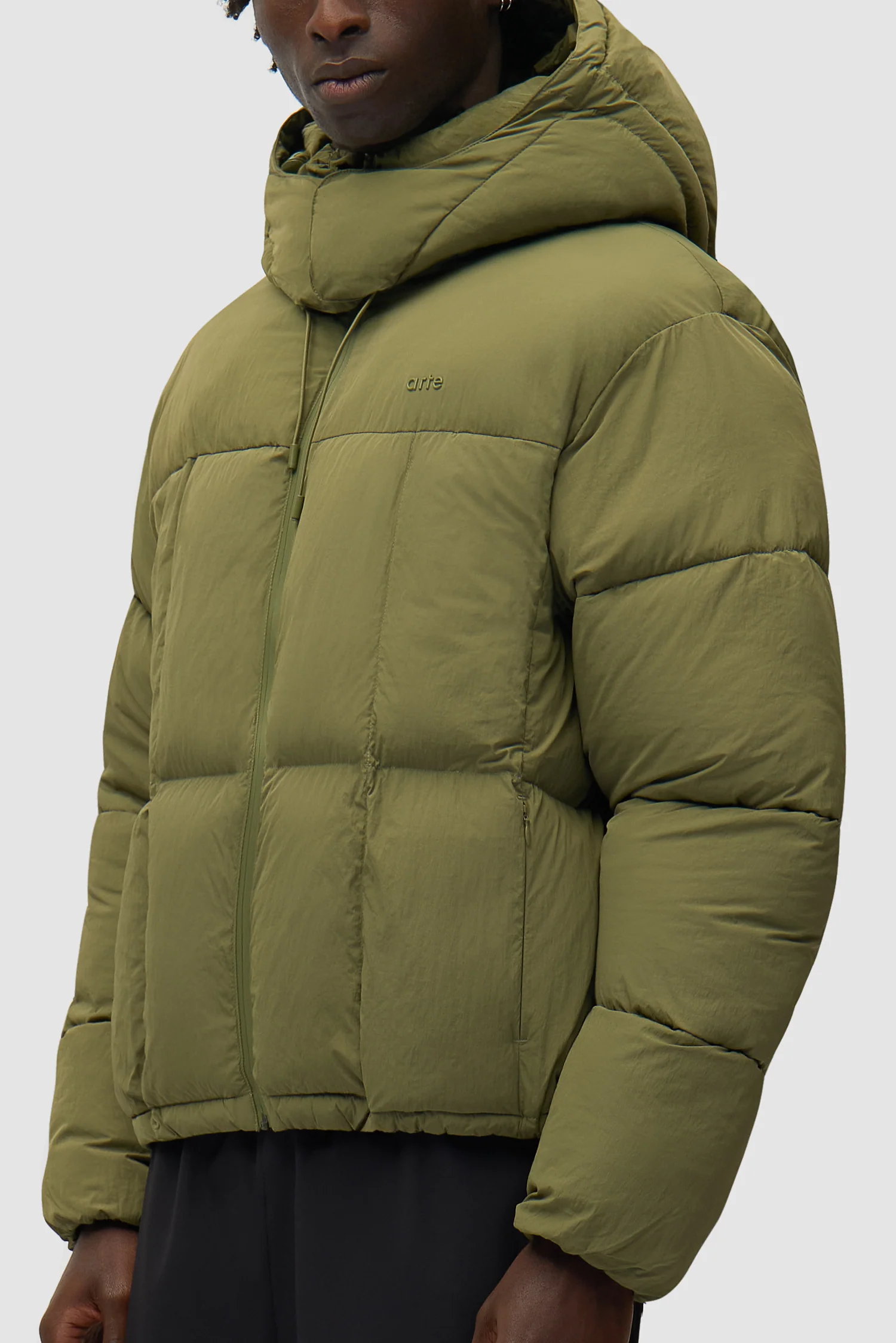 Special Cuts Puffer Jacket - Green - Image 8