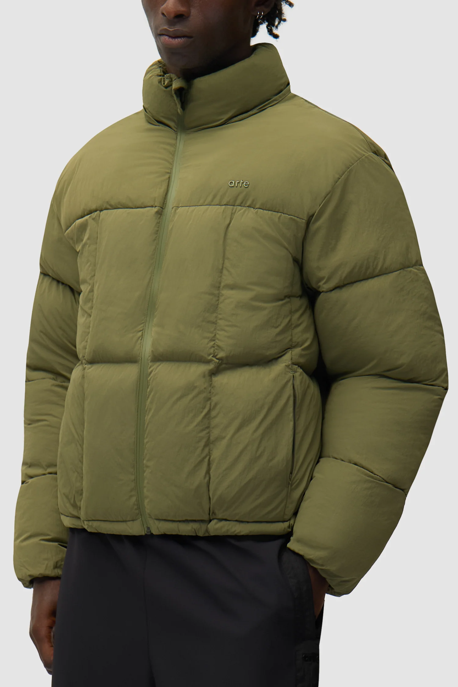 Special Cuts Puffer Jacket - Green - Image 9