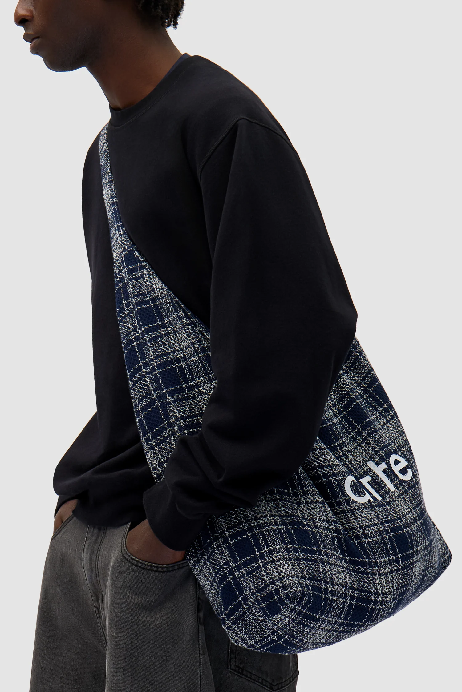 Square Fabric Bag - Navy - Image 4