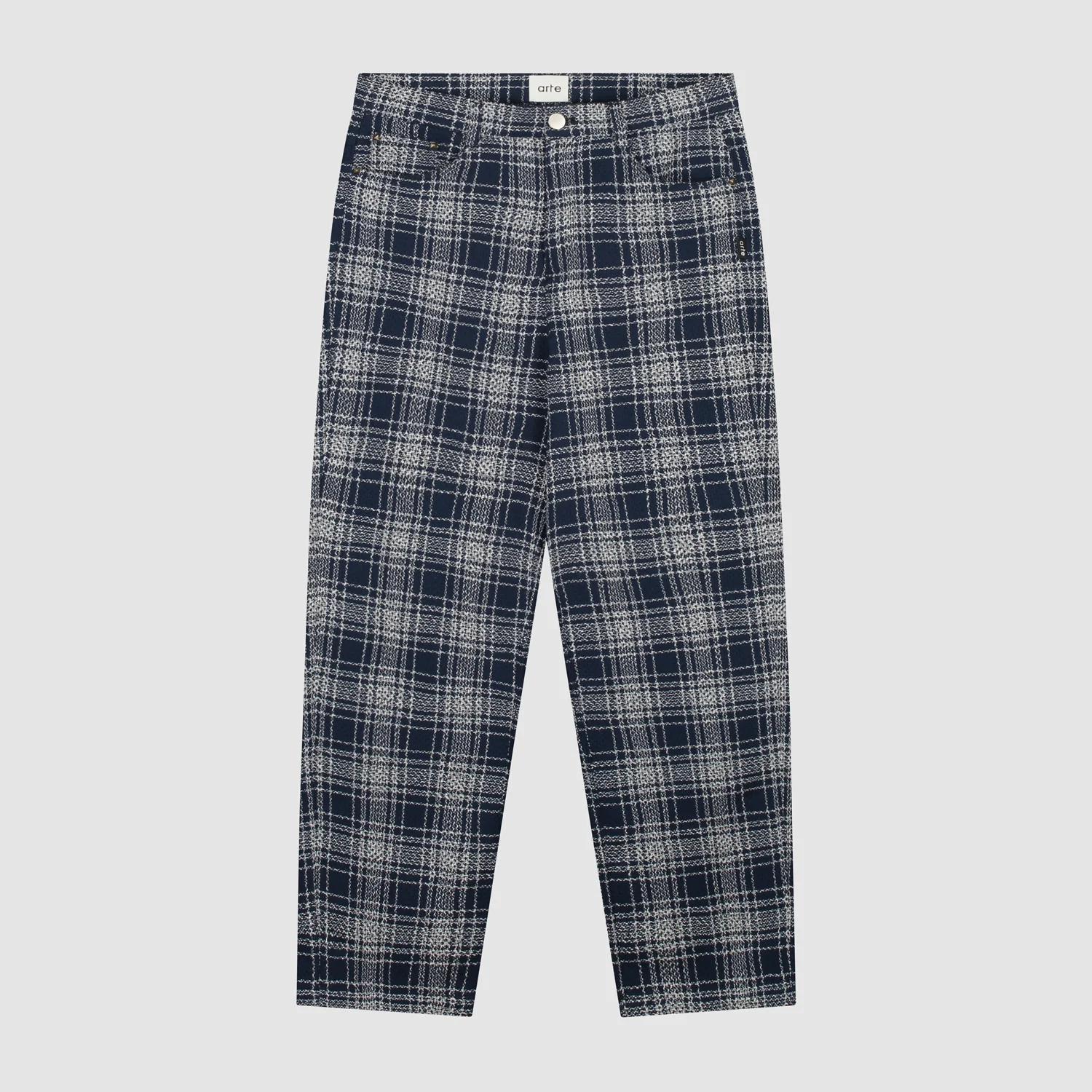 Square Fabric Pants - Plaid
