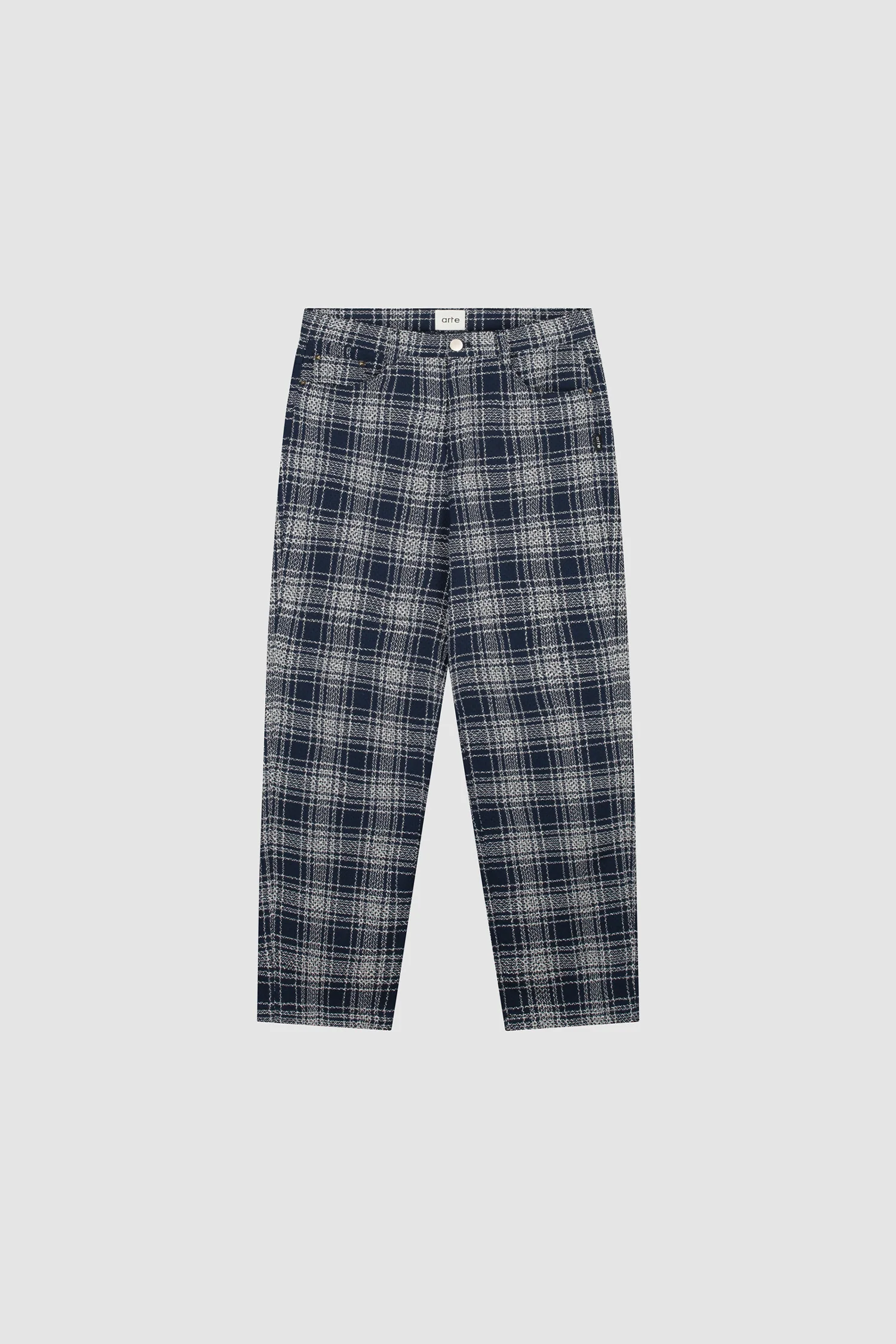 Square Fabric Pants - Plaid - Image 9