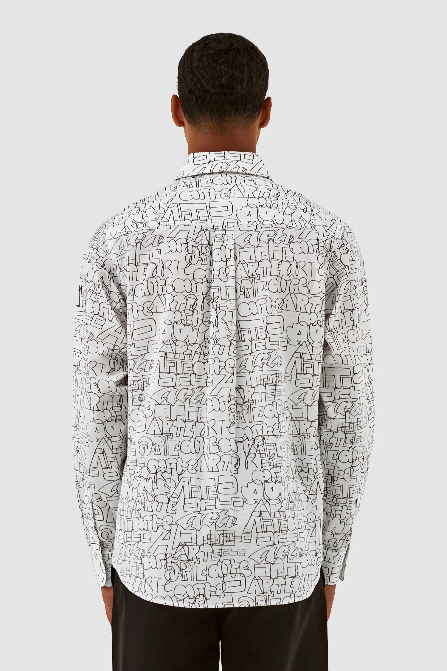 Stockton Allover Logo Shirt - White/Black - Image 3