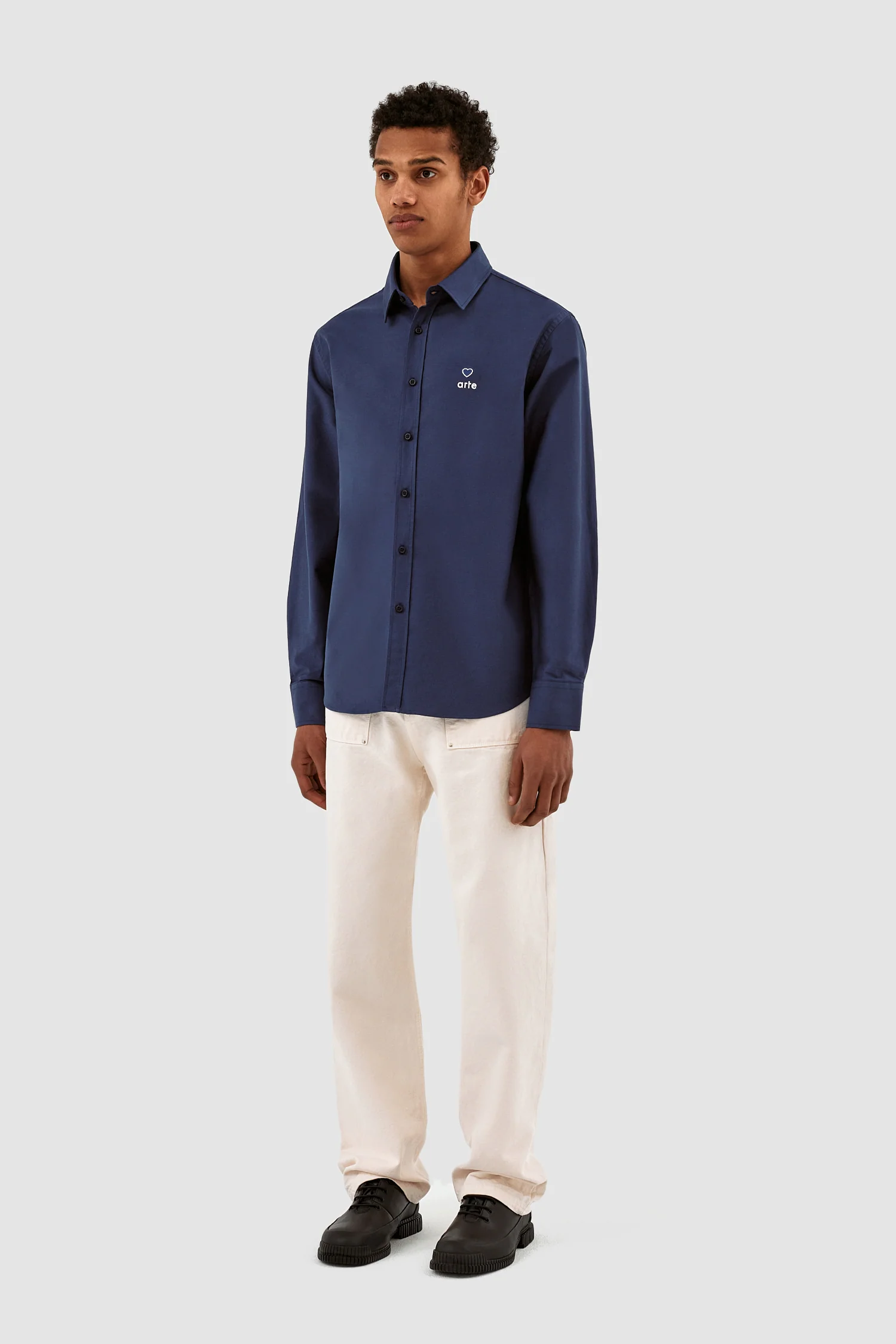 Stockton Heart Patch Shirt - Navy - Image 3