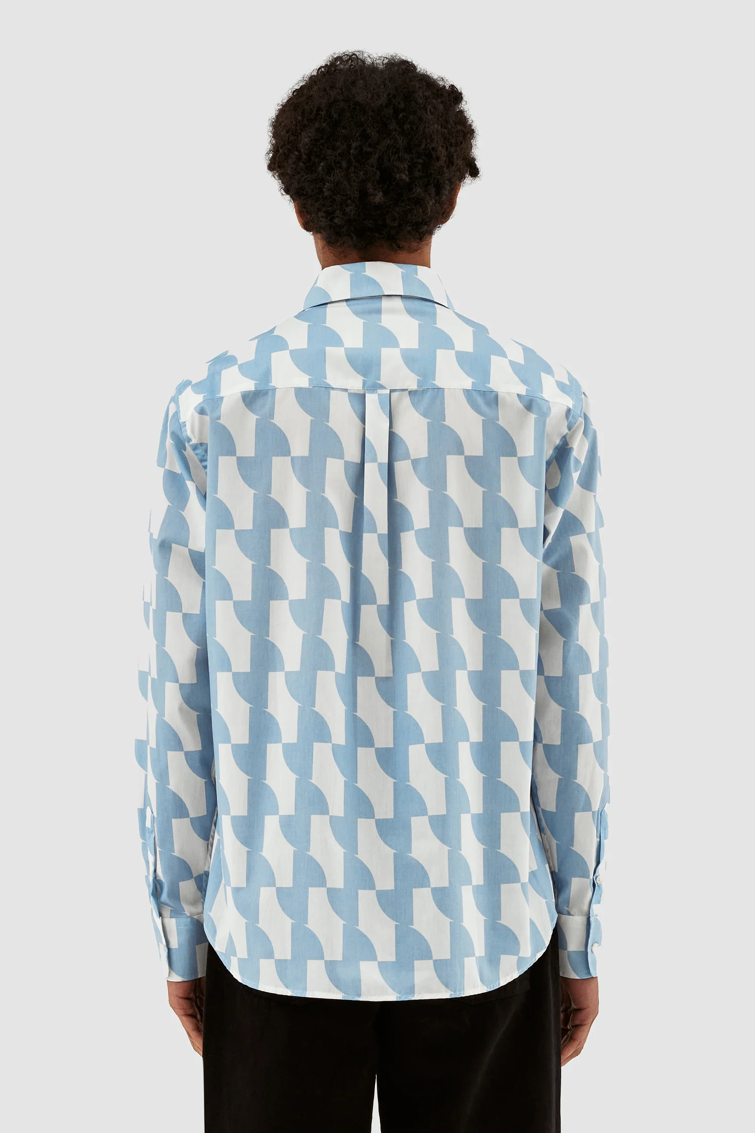 Stockton Print Shirt - Light Blue/White - Image 3
