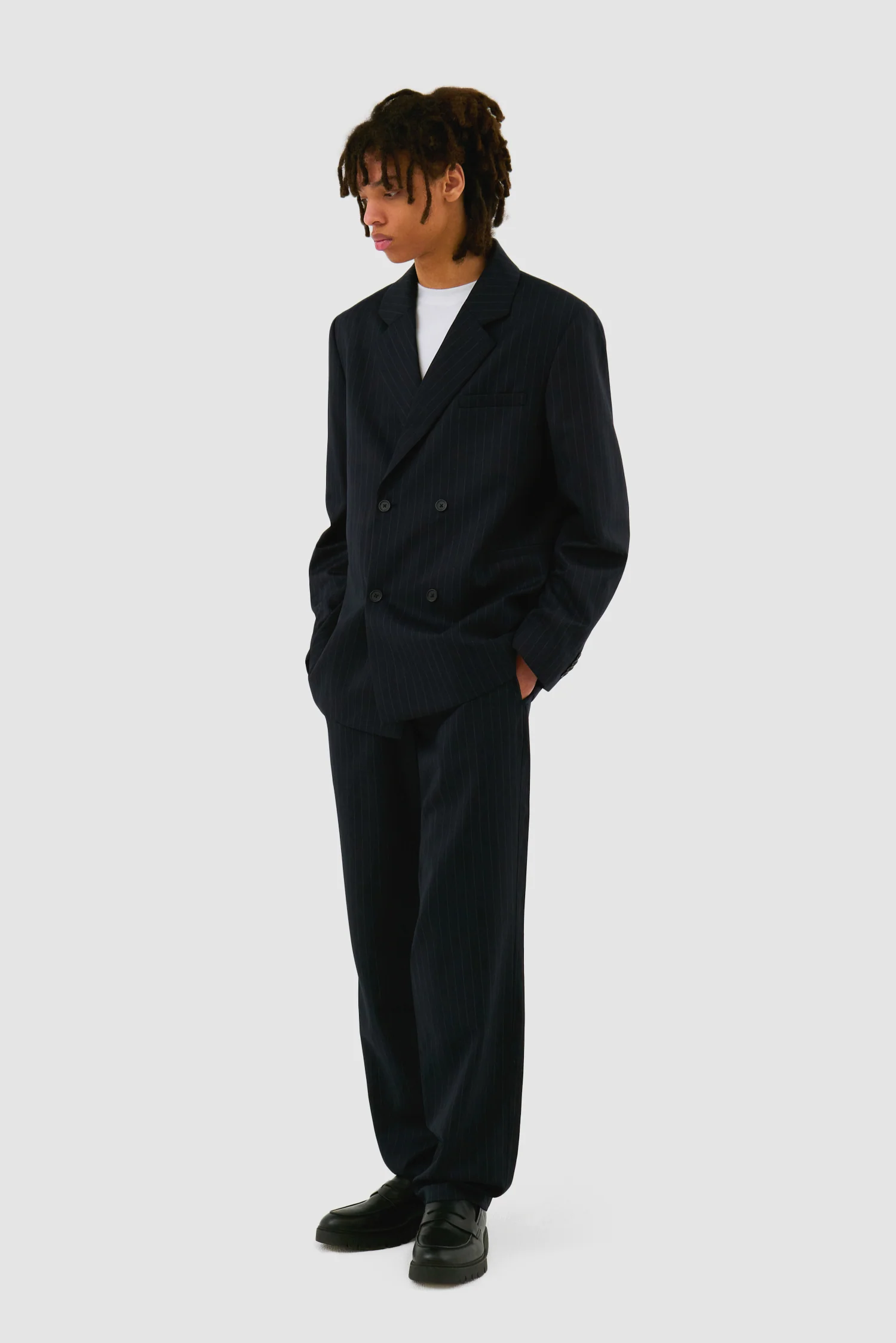 Striped Blazer - Navy - Image 5