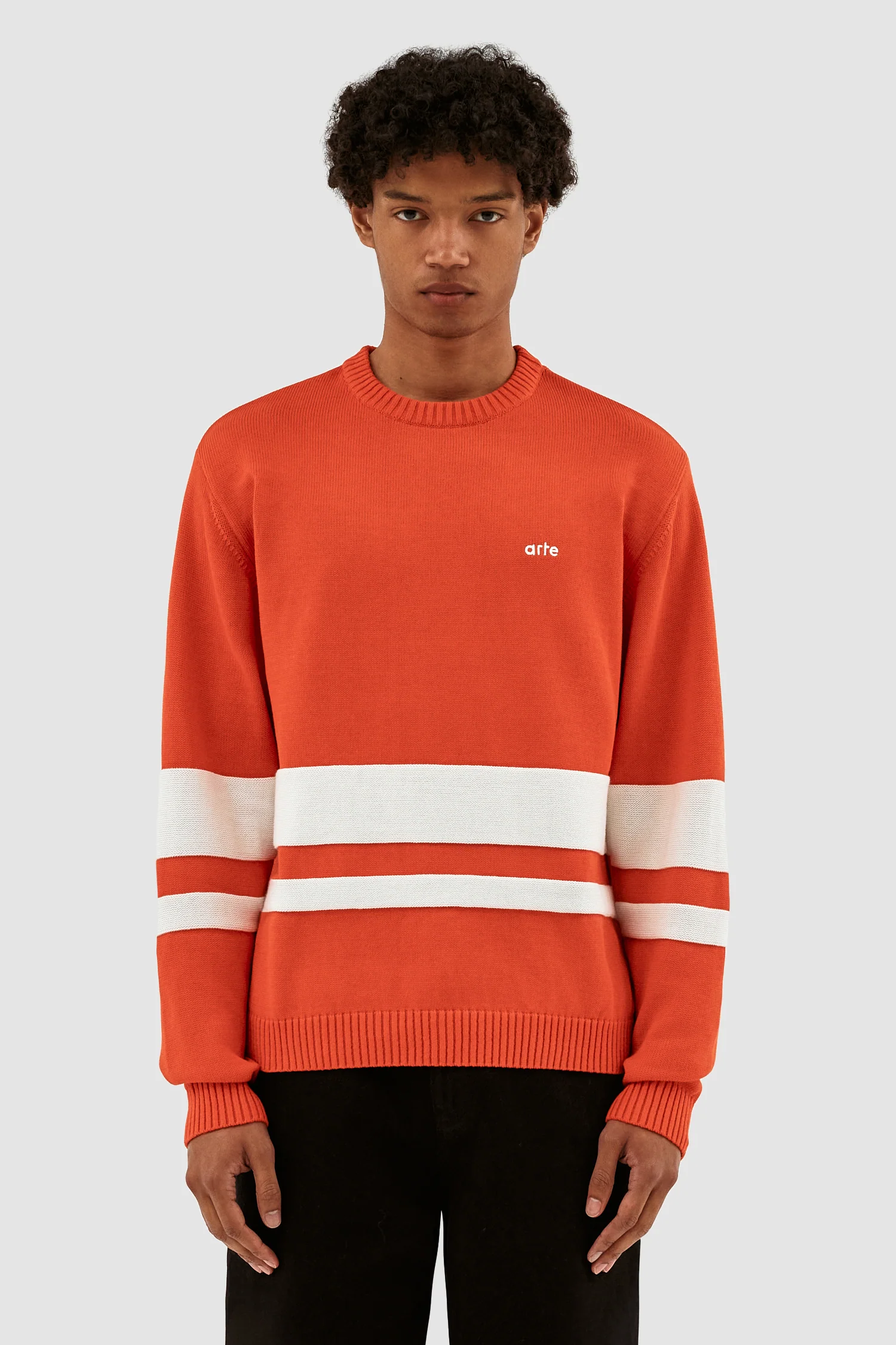 Striped Knit Sweater - Red/White - Image 2