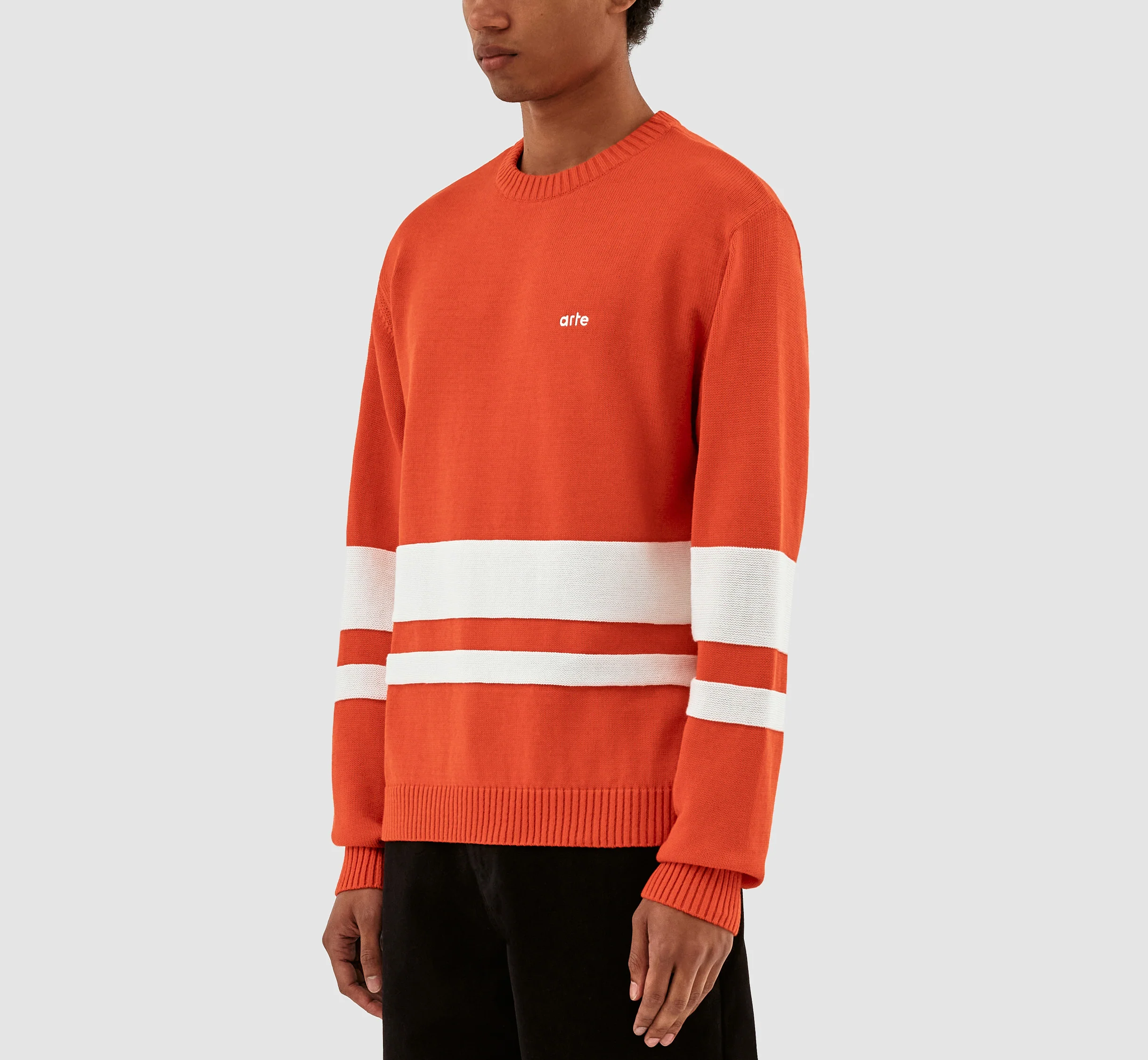 Striped Knit Sweater - Red/White - Image 4