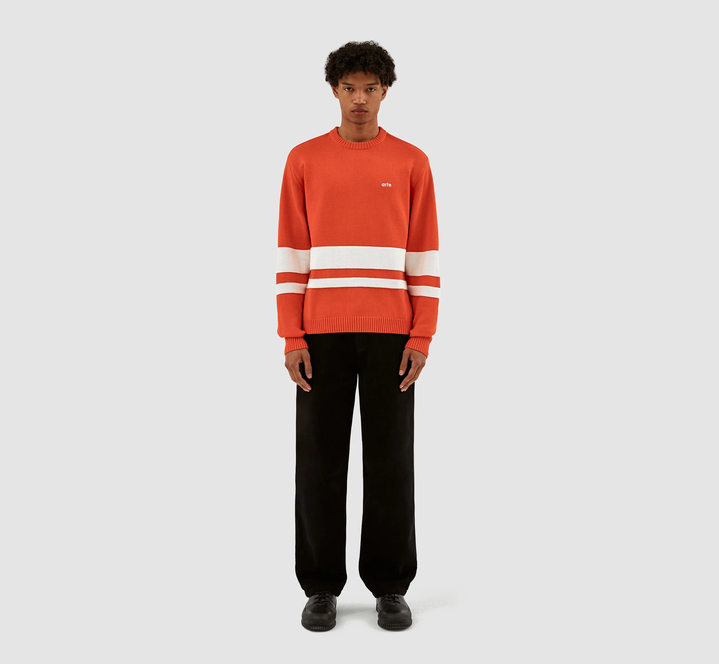 Striped Knit Sweater - Red/White - Image 5