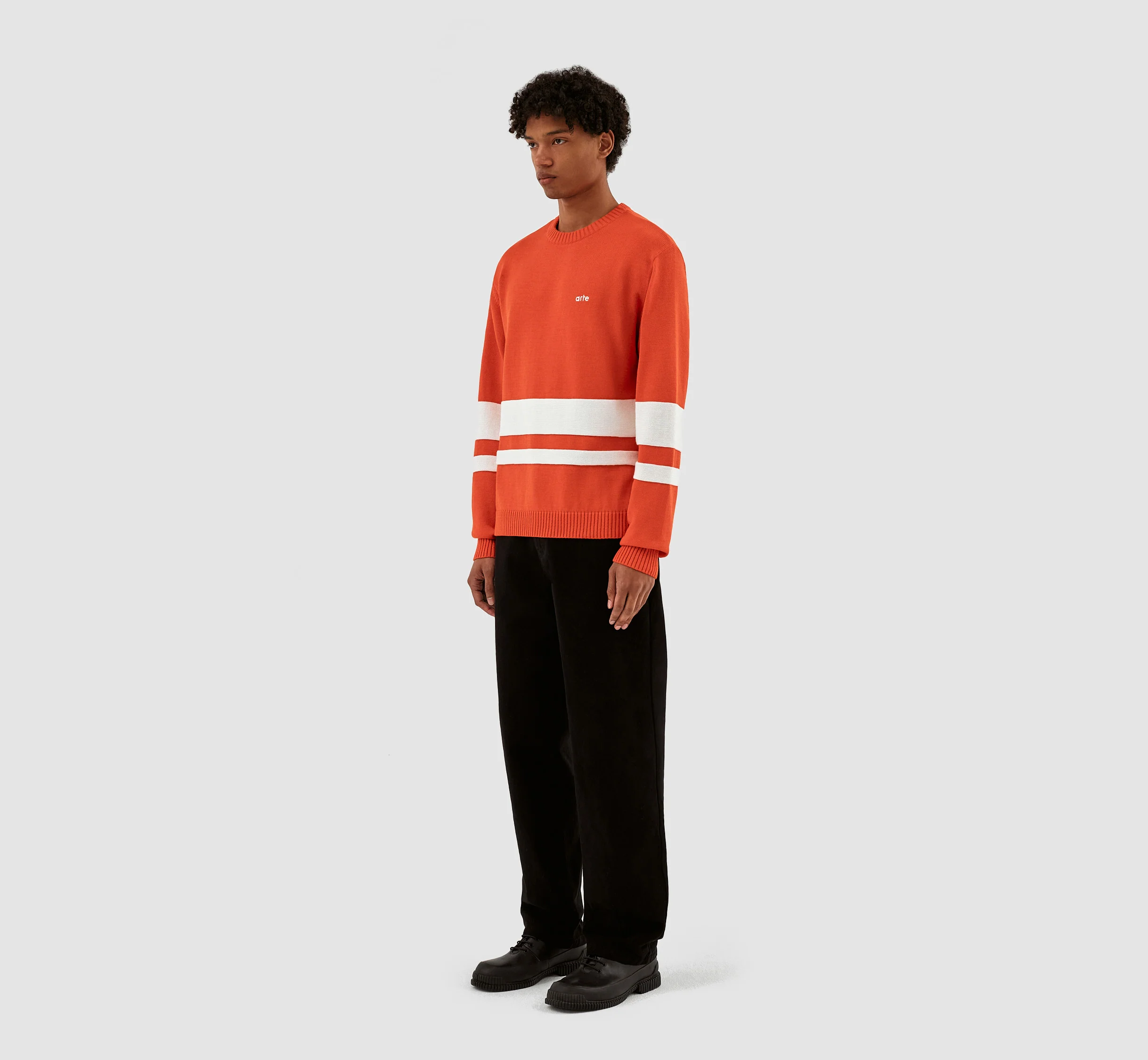 Striped Knit Sweater - Red/White - Image 6