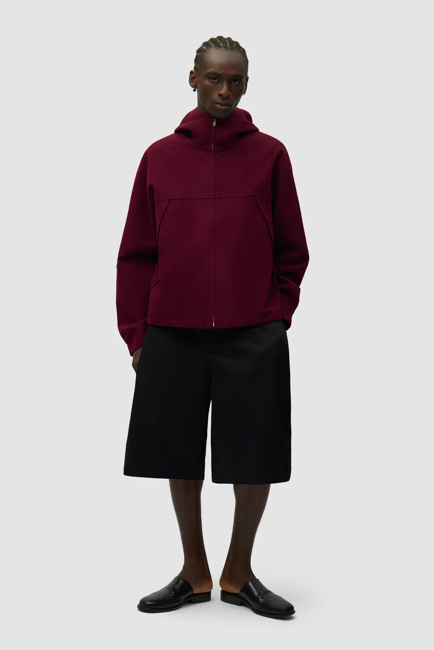 Technical Wool Jacket - Bordeaux - Image 5