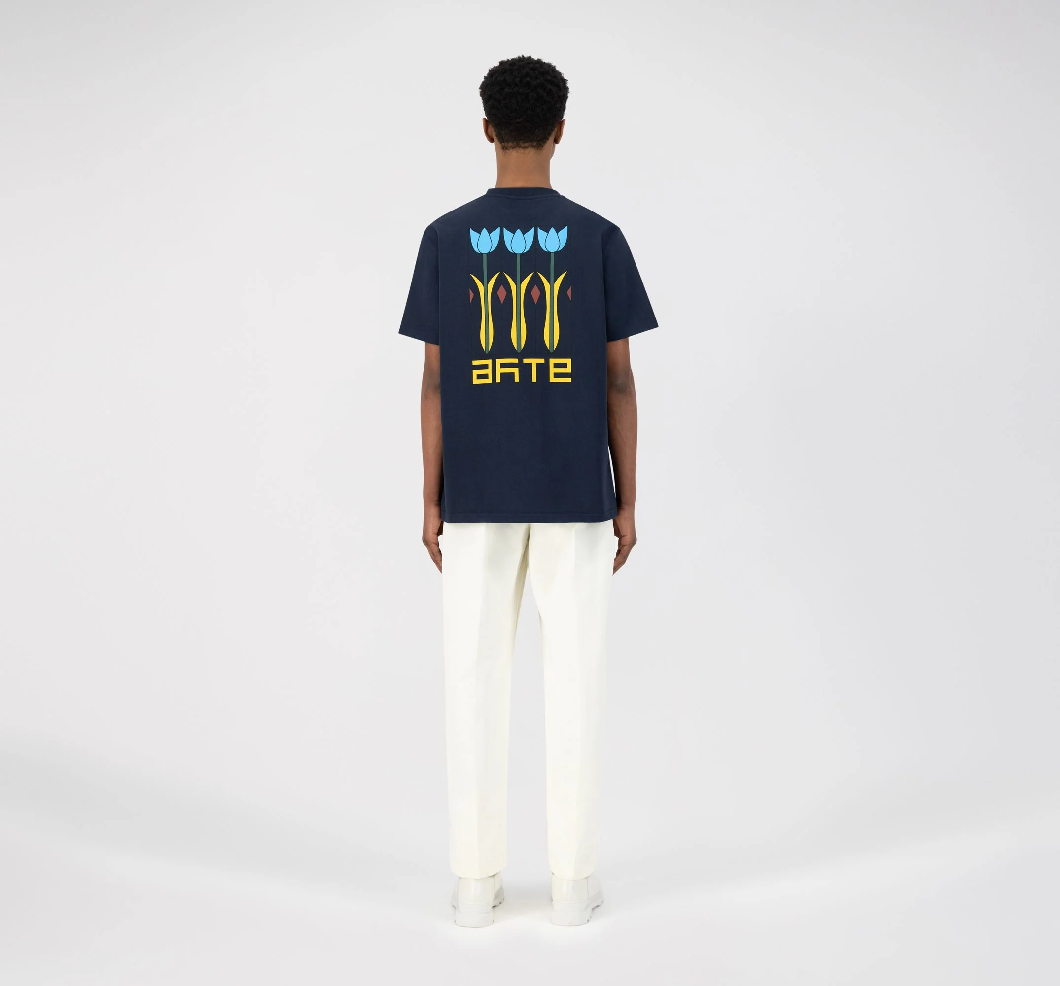 Tissot Back Tulip T-shirt - Navy - Image 3