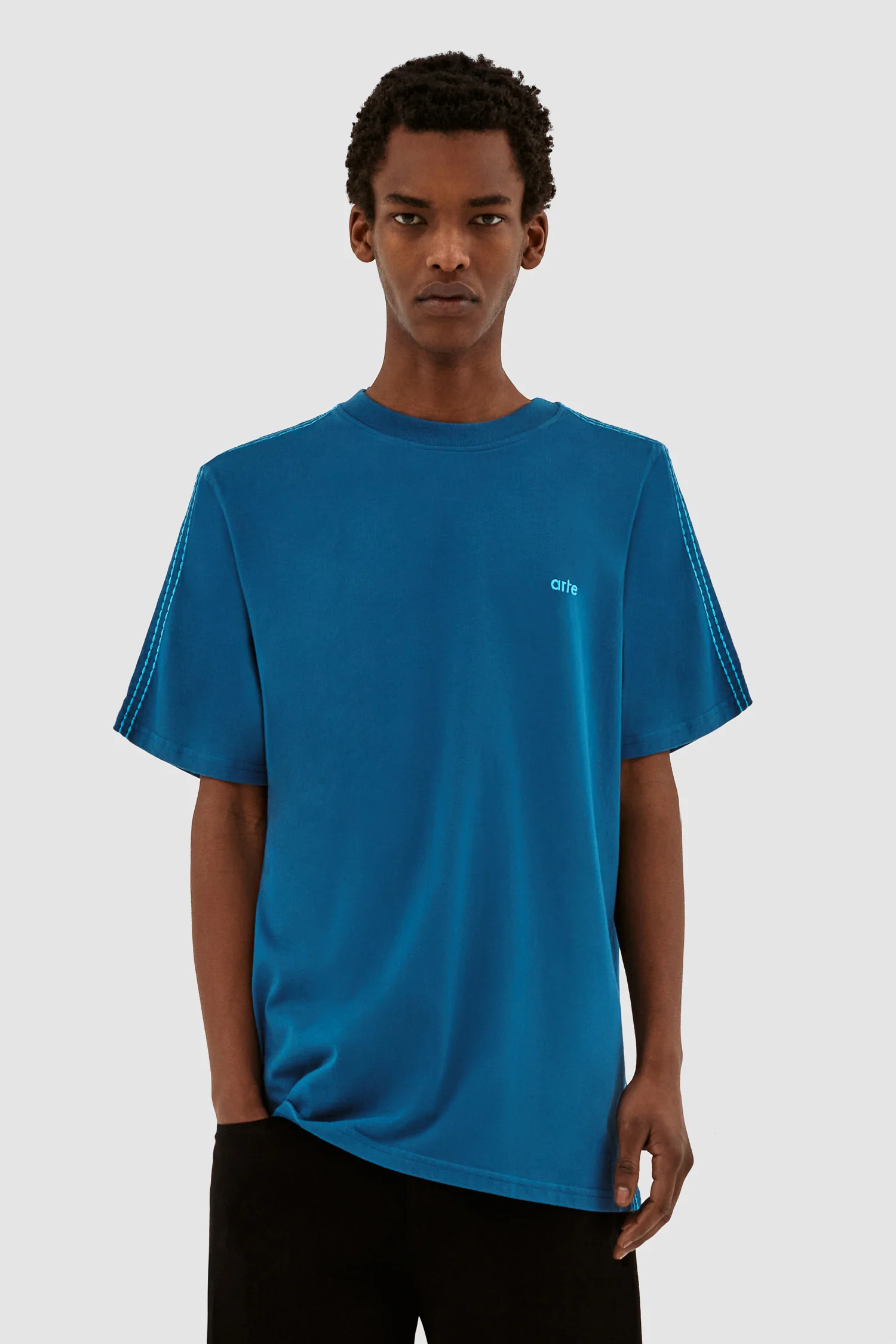 Trevor Detail Sleeve Shirt - Blue - Image 2