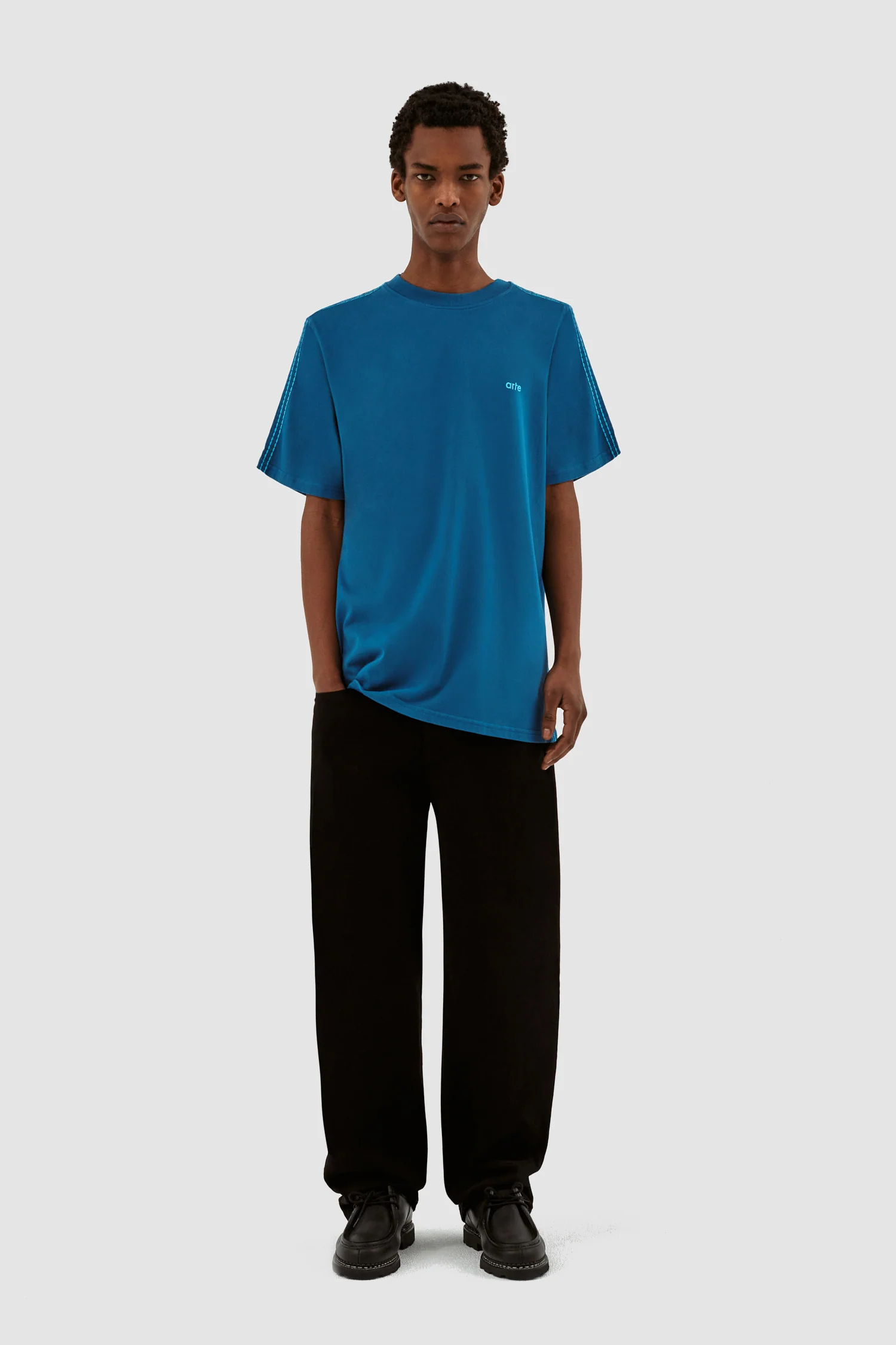 Trevor Detail Sleeve Shirt - Blue - Image 4