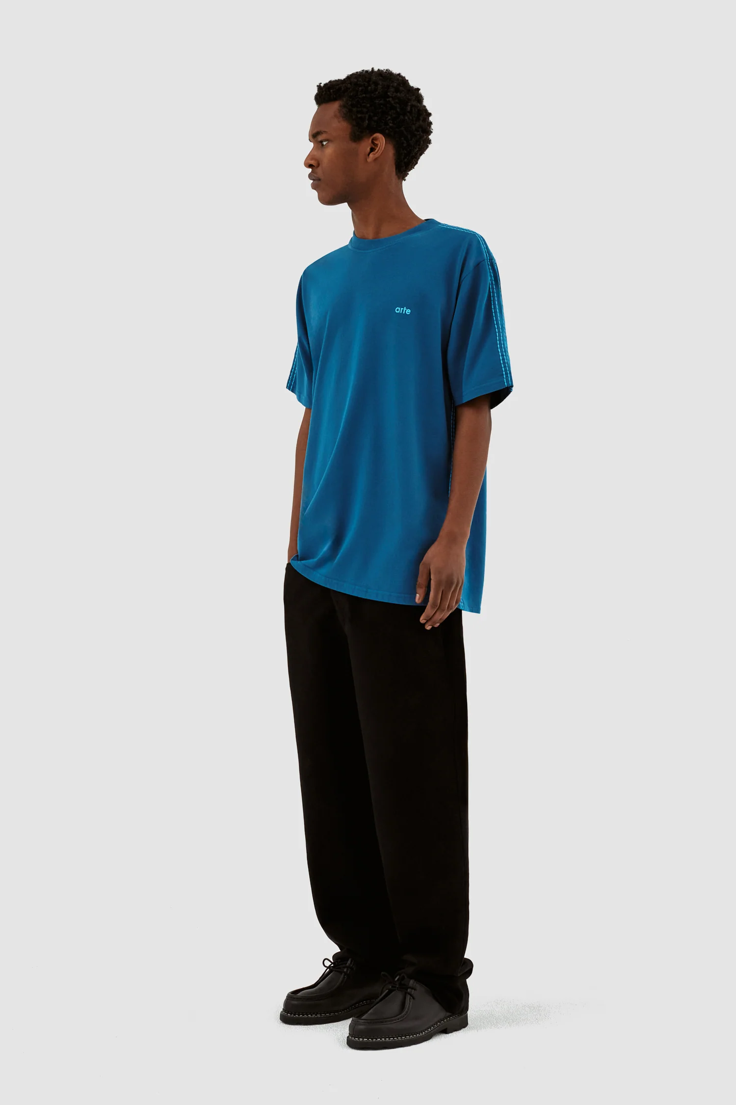 Trevor Detail Sleeve Shirt - Blue - Image 5