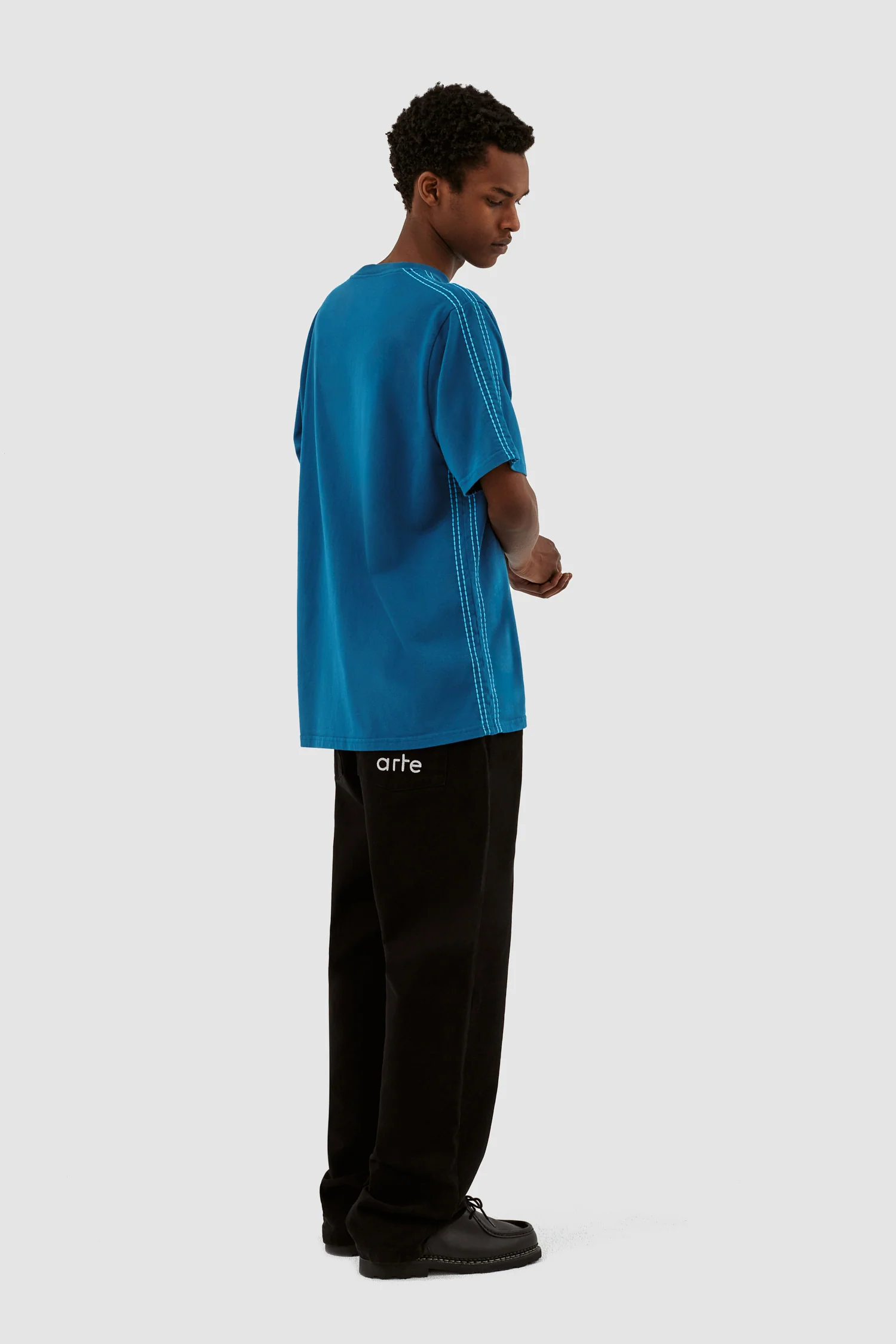 Trevor Detail Sleeve Shirt - Blue - Image 6
