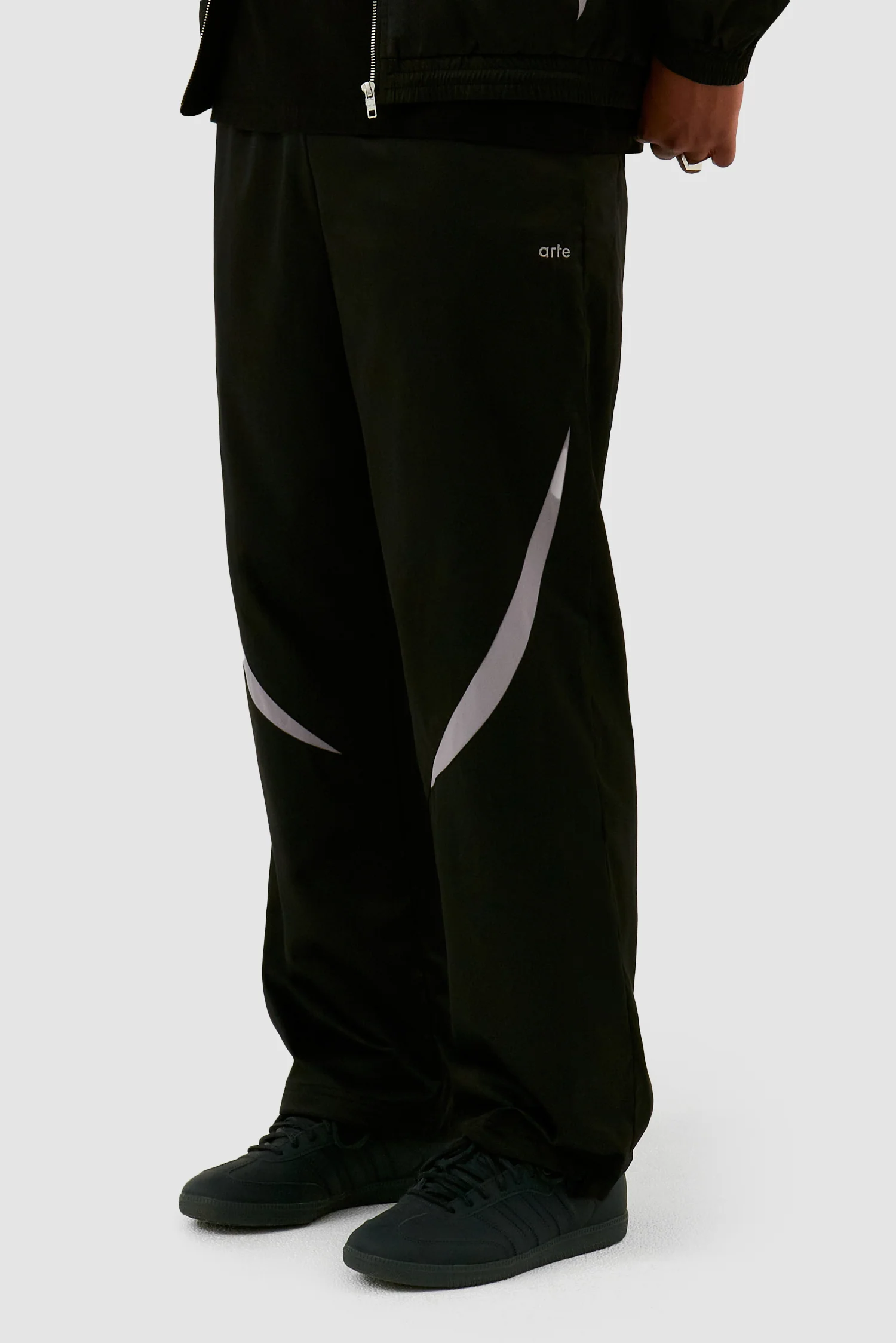 Two-tone Tracksuit Pants - Black - Image 7