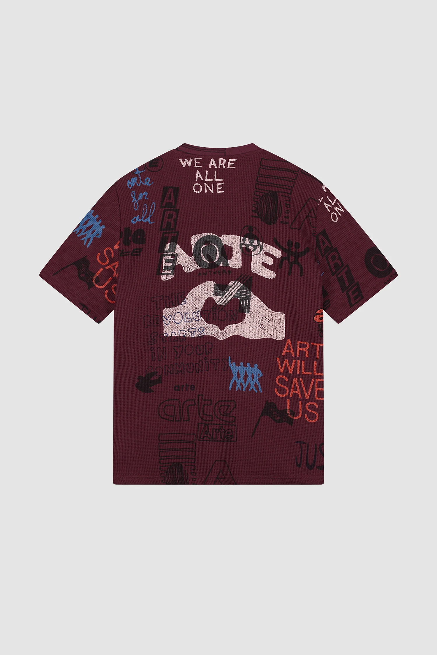 Waffle T-shirt - Bordeaux - Image 10