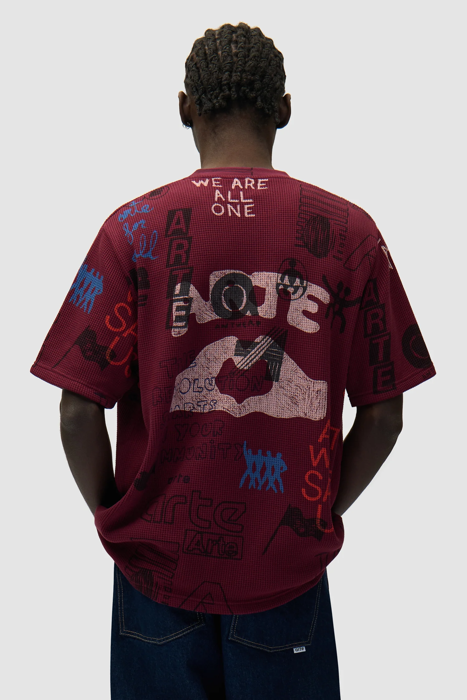 Waffle T-shirt - Bordeaux - Image 3