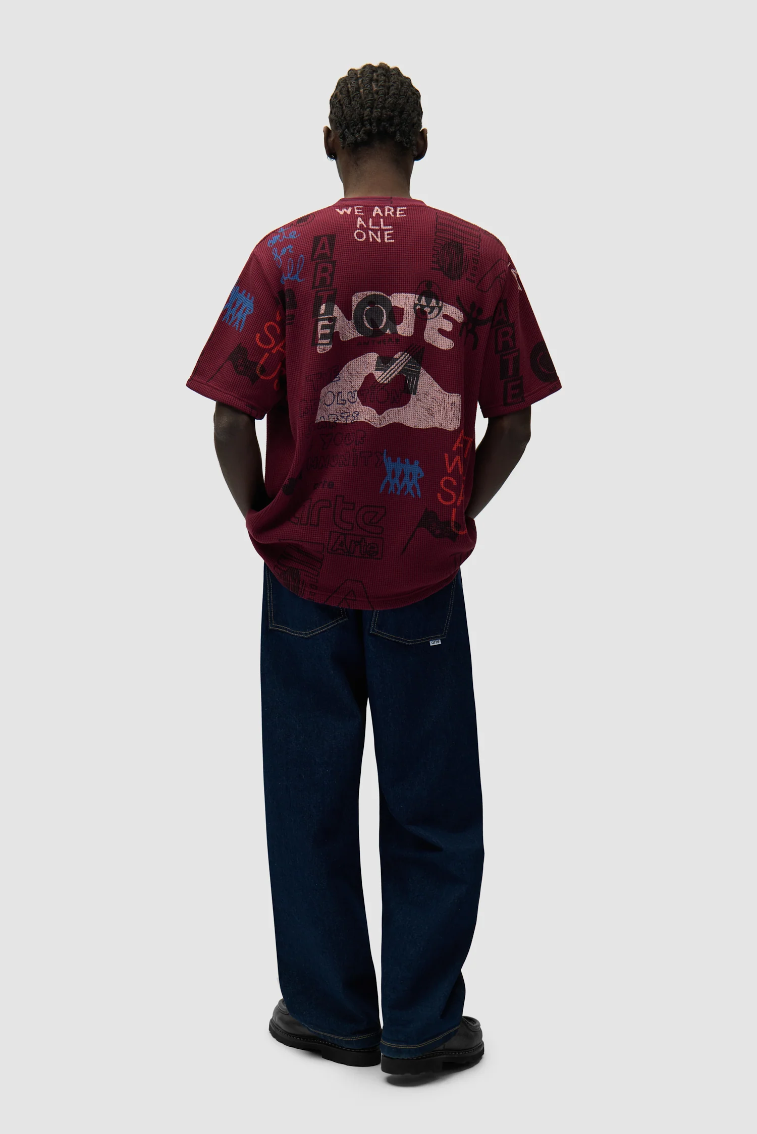 Waffle T-shirt - Bordeaux - Image 6
