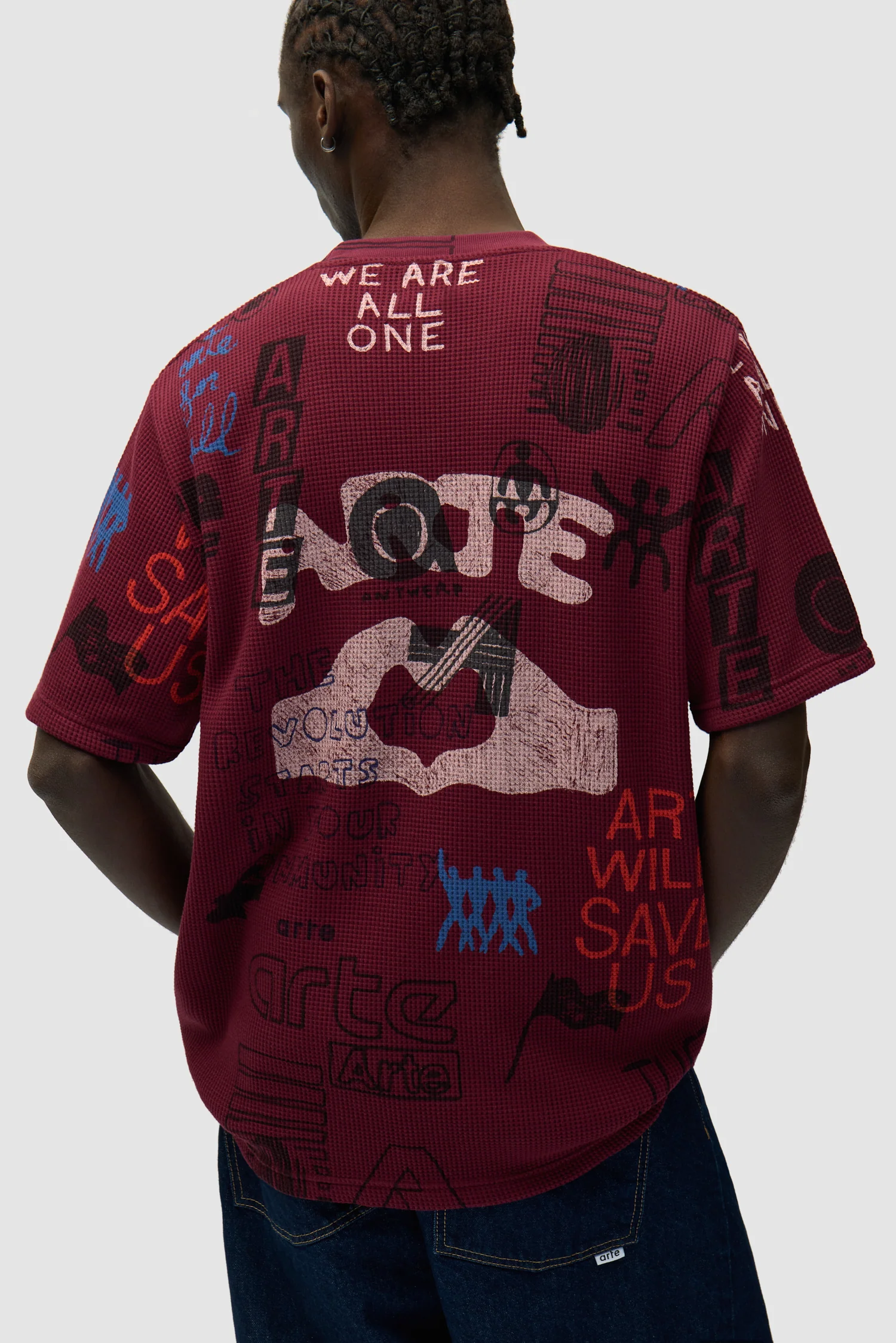 Waffle T-shirt - Bordeaux - Image 8