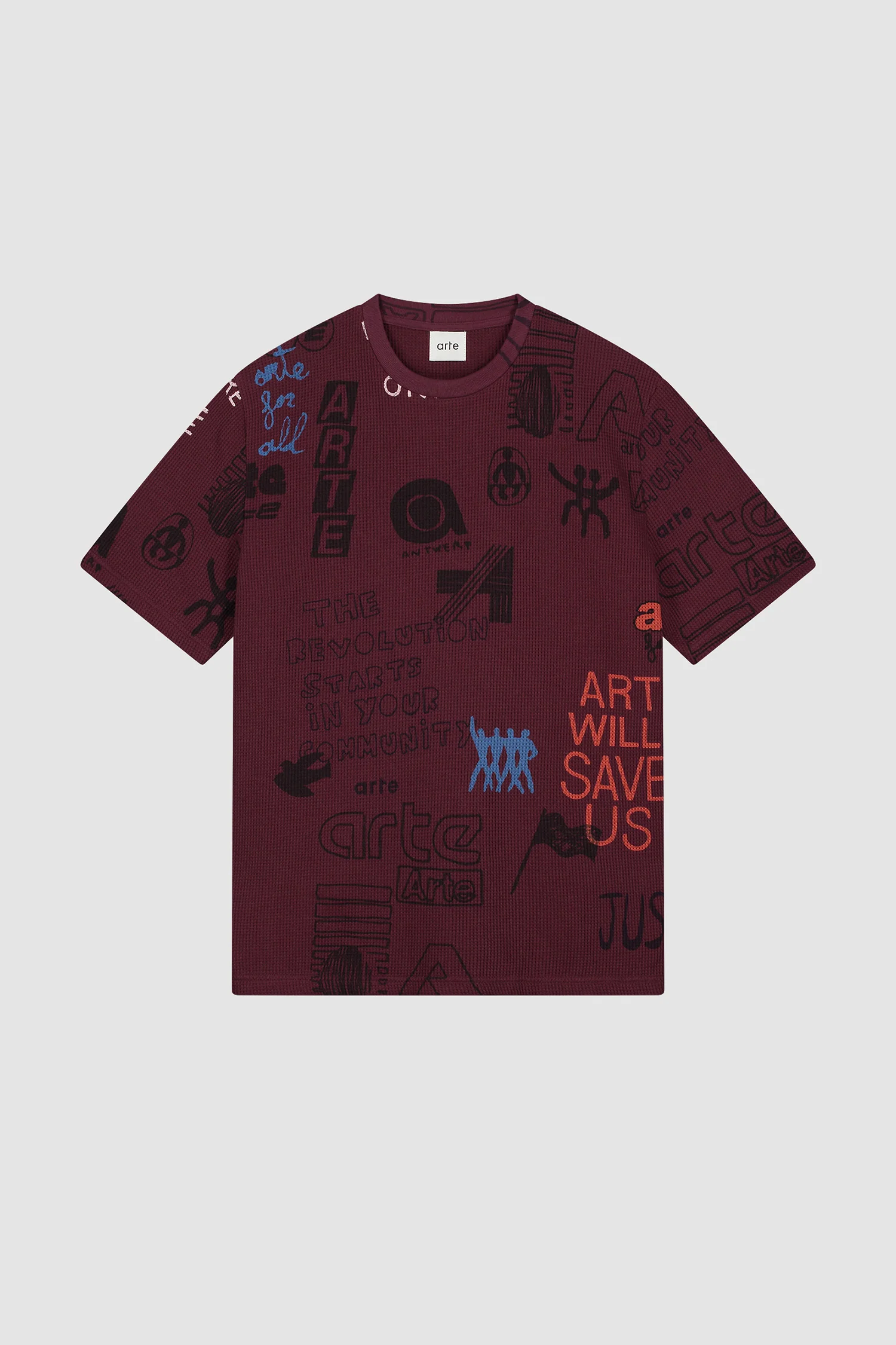 Waffle T-shirt - Bordeaux - Image 9