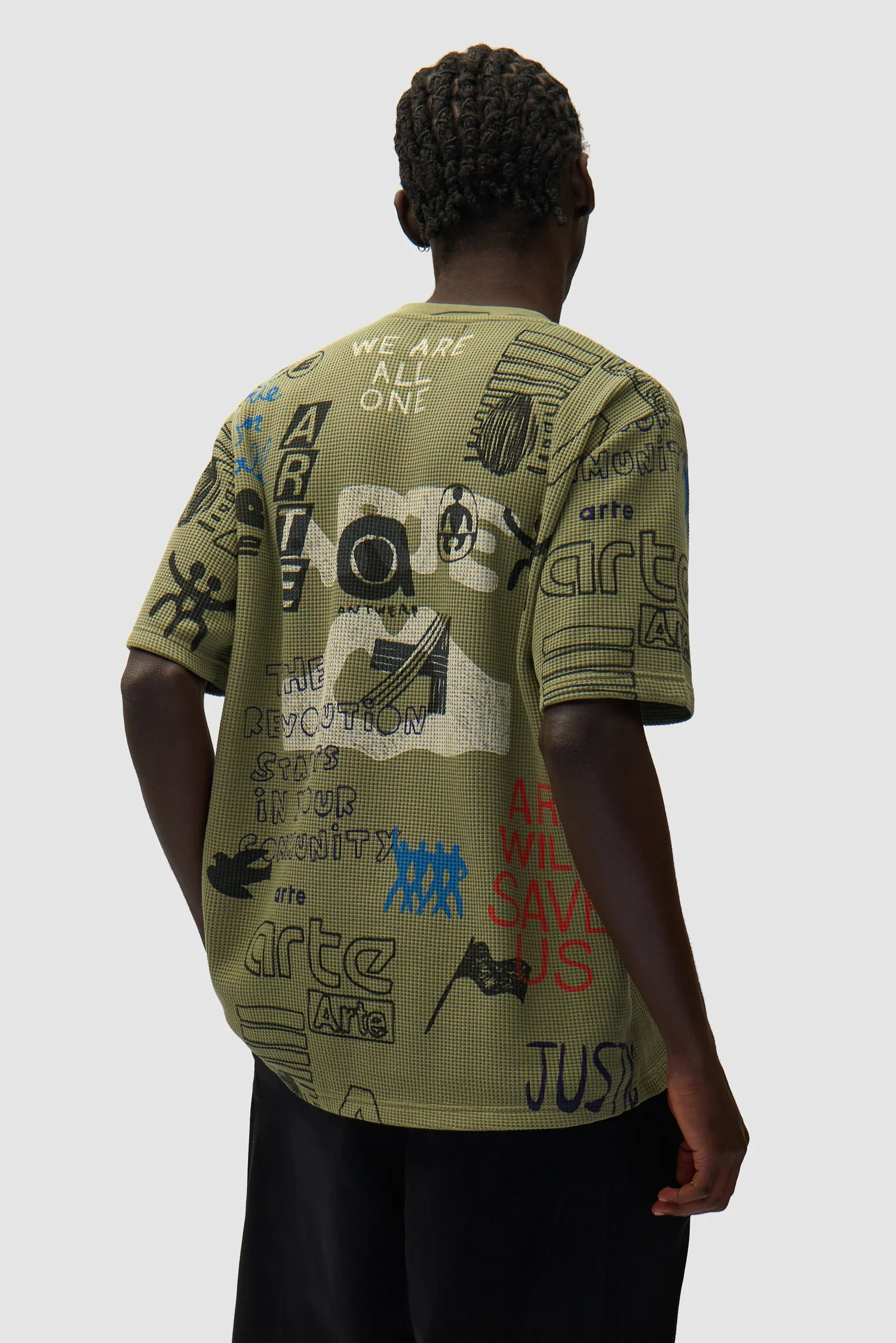 Waffle T-shirt - Green - Image 3