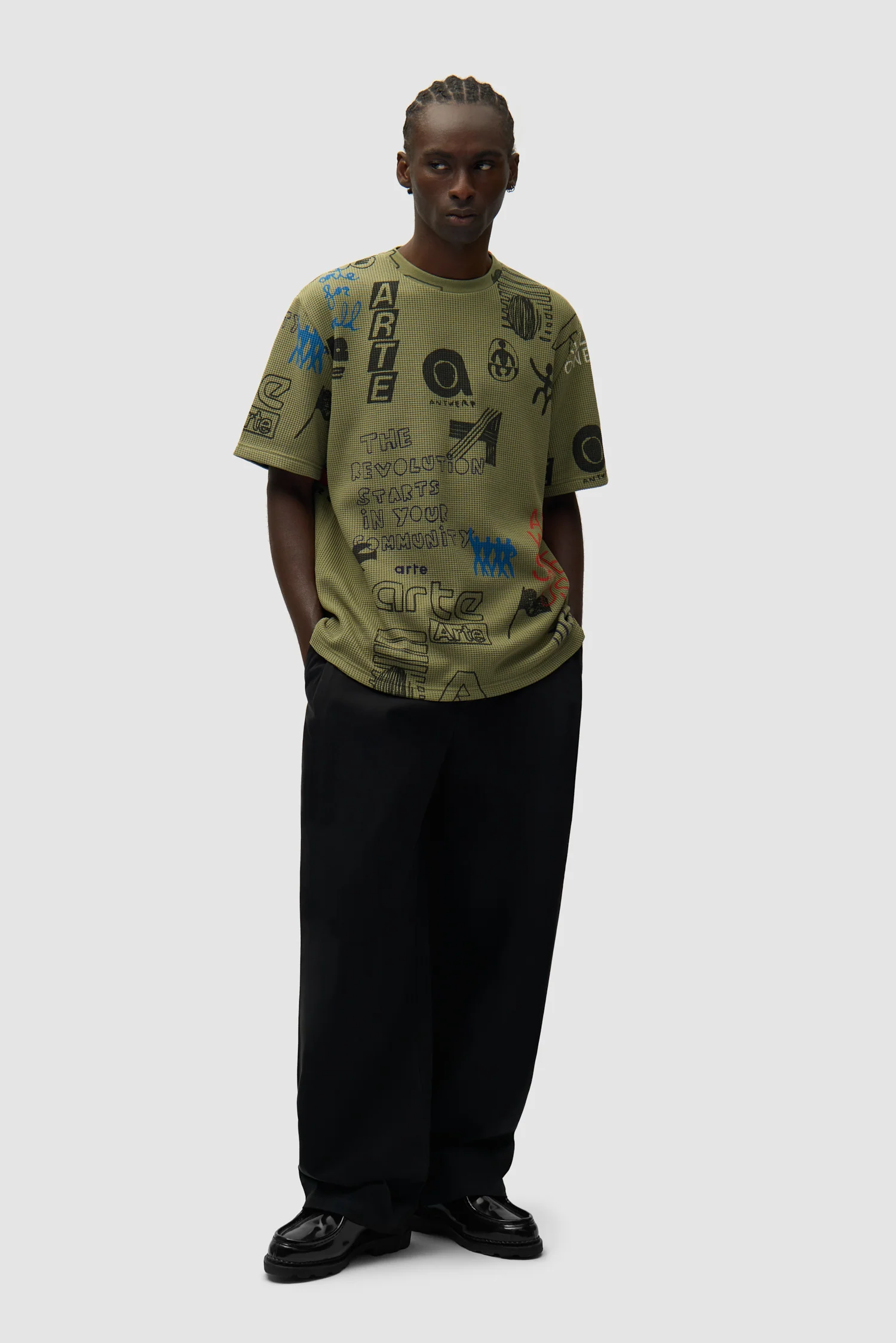 Waffle T-shirt - Green - Image 4