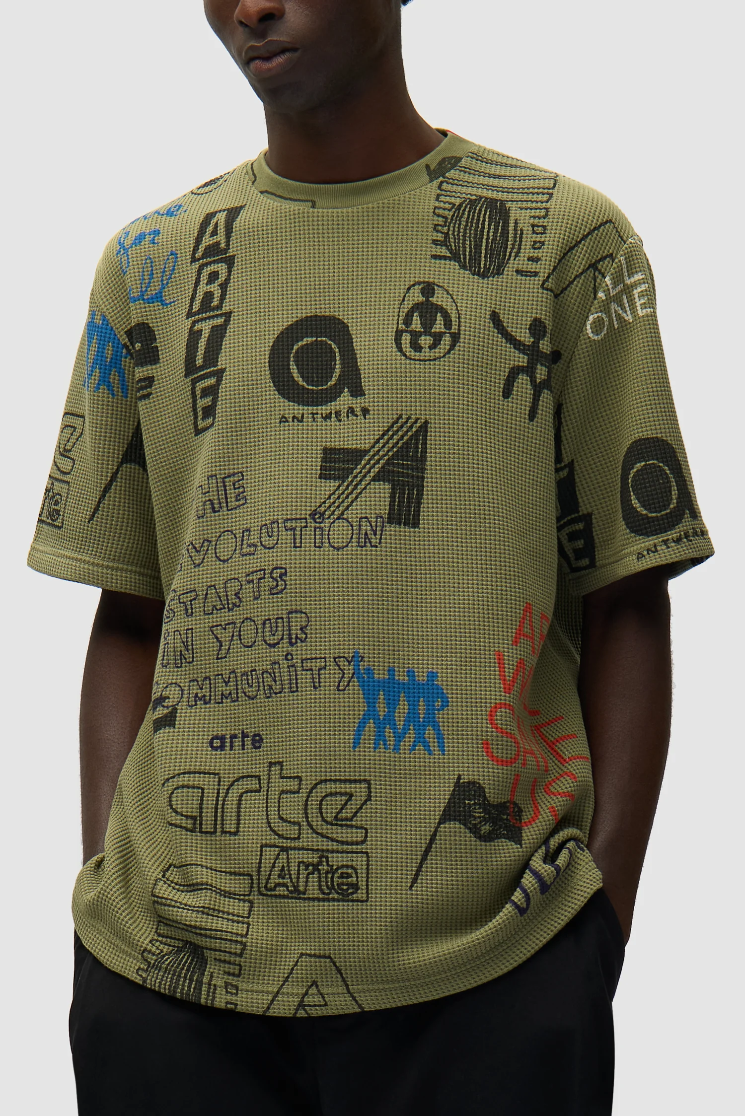 Waffle T-shirt - Green - Image 7