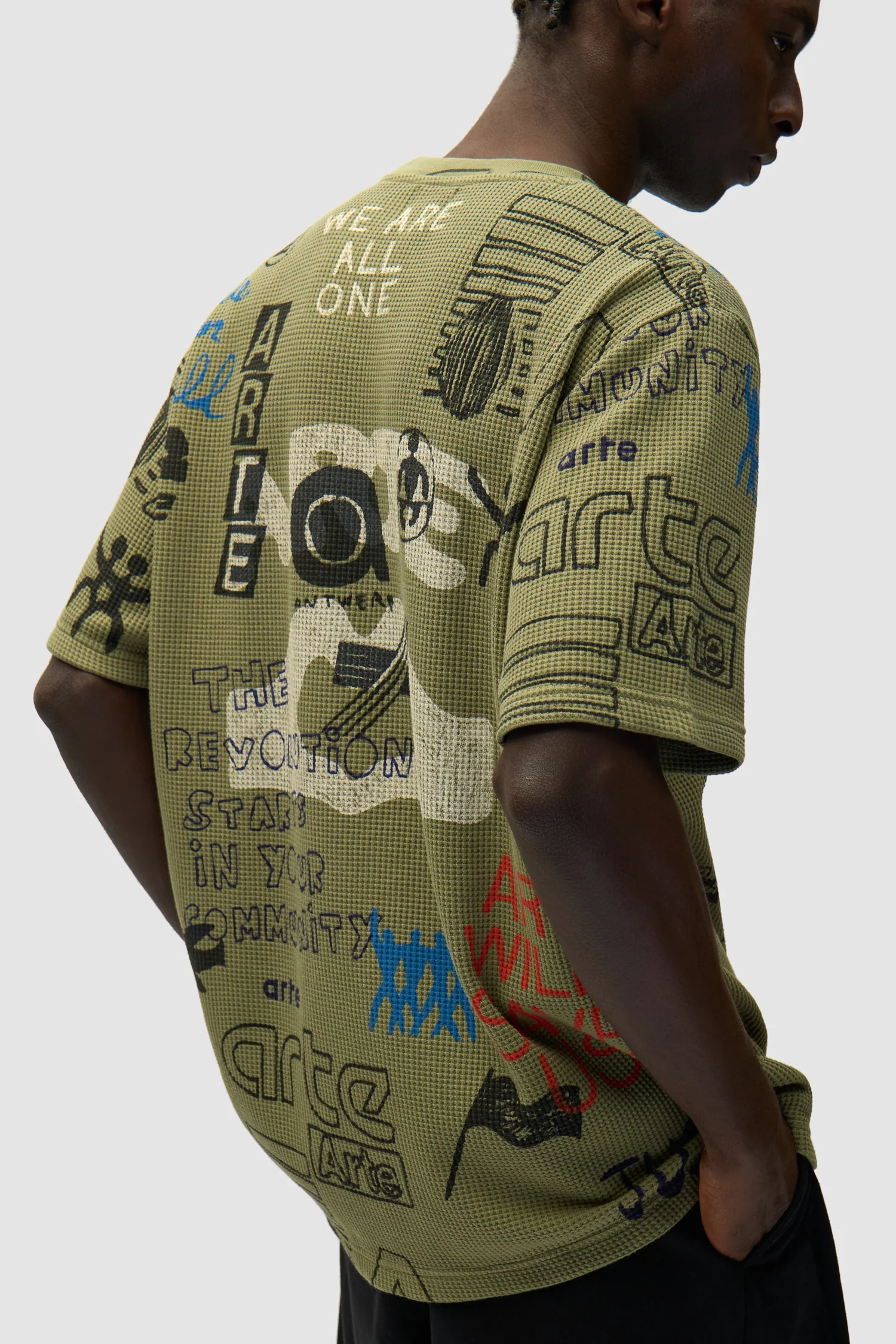 Waffle T-shirt - Green - Image 8