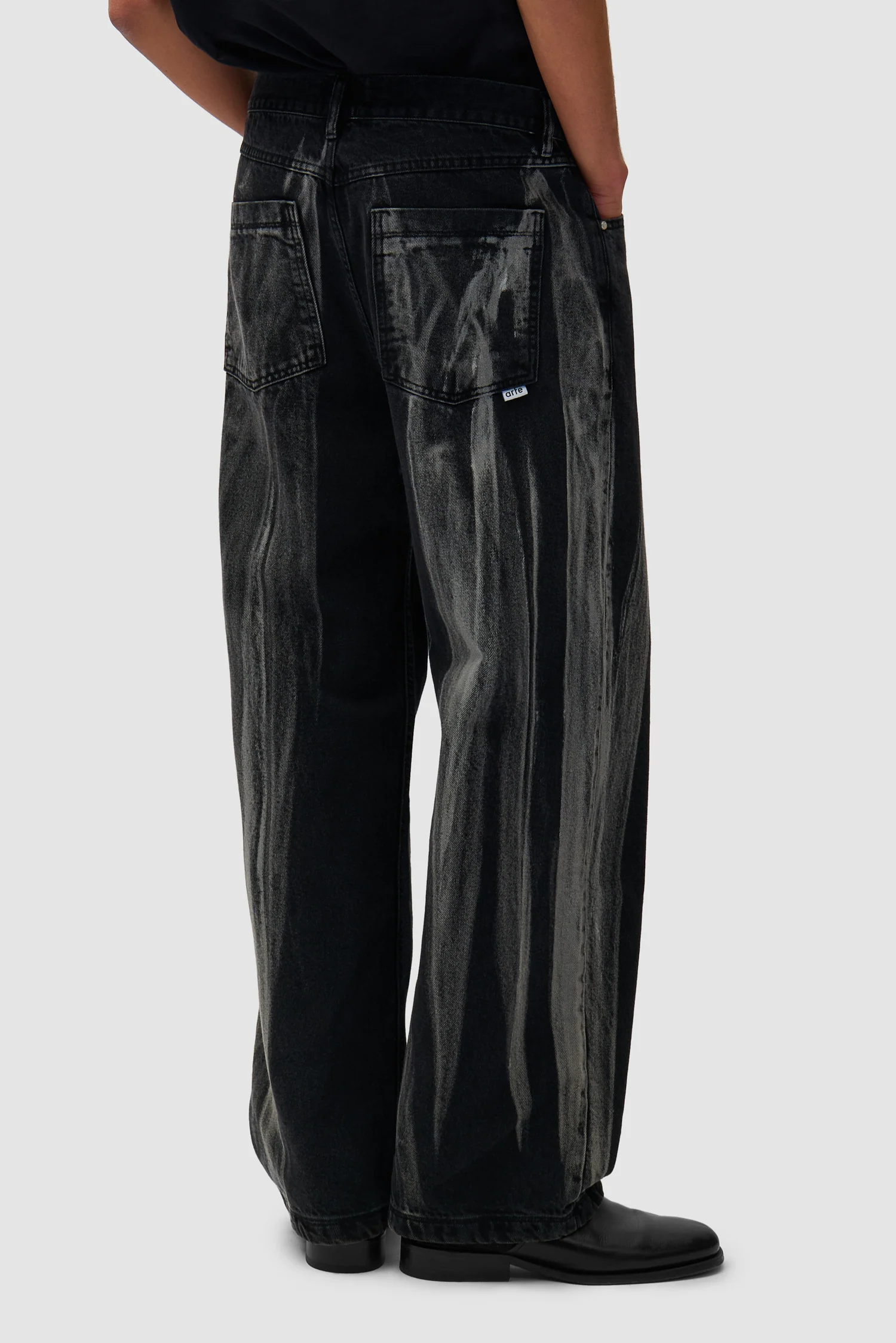 Washed Jeans Pants - Black Denim - Image 3