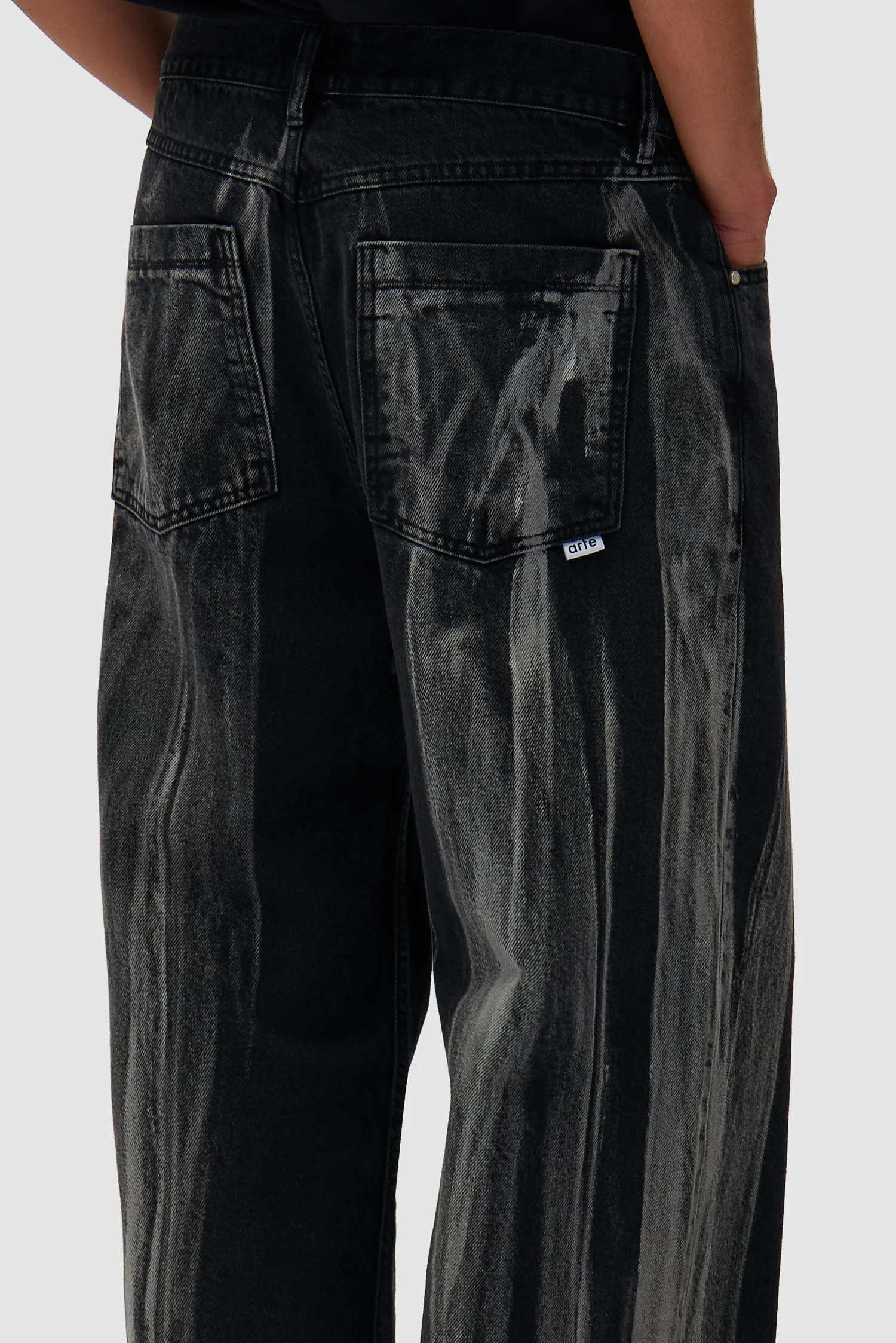 Washed Jeans Pants - Black Denim - Image 8