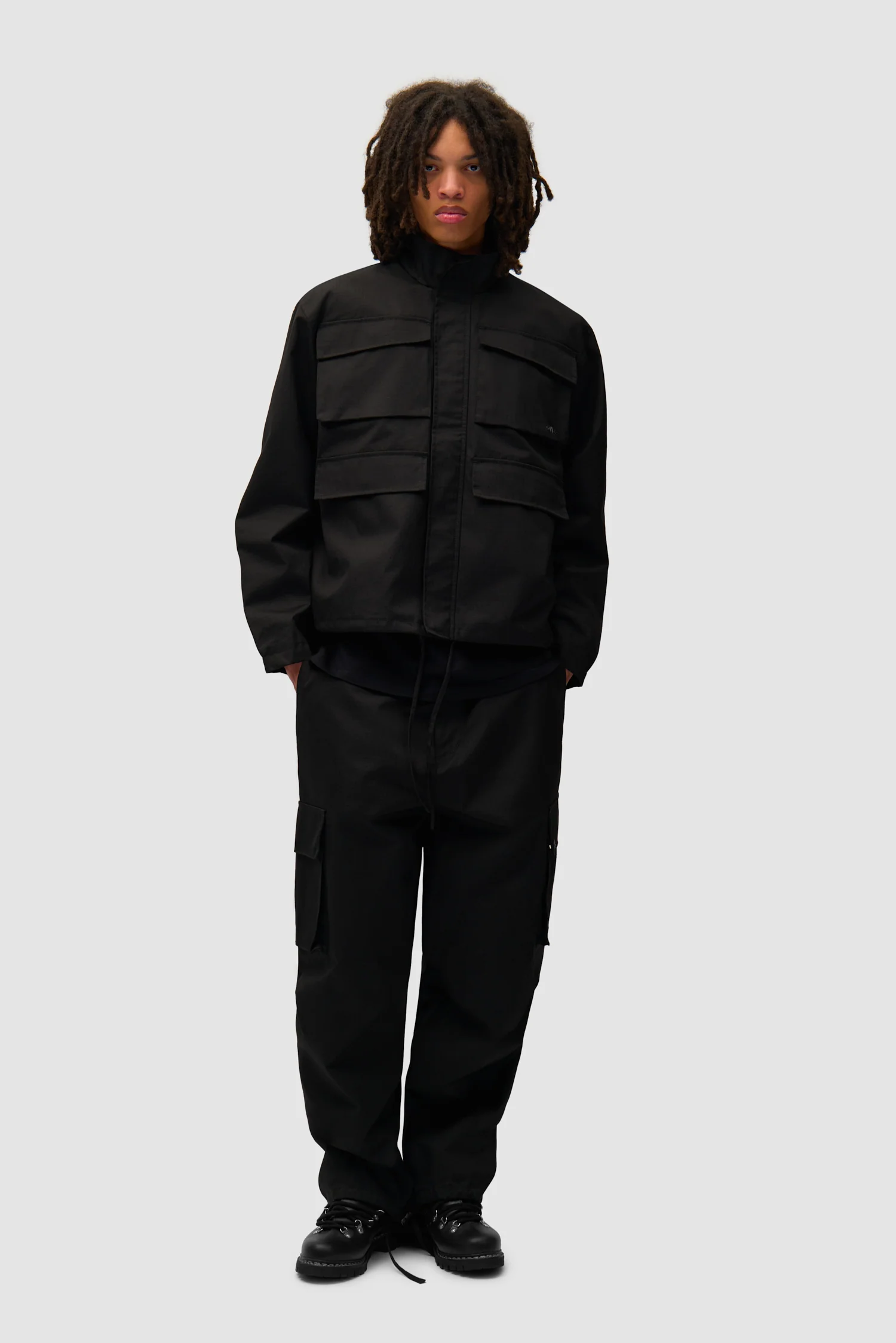 Waxed Ripstop Jacket - Black - Image 5