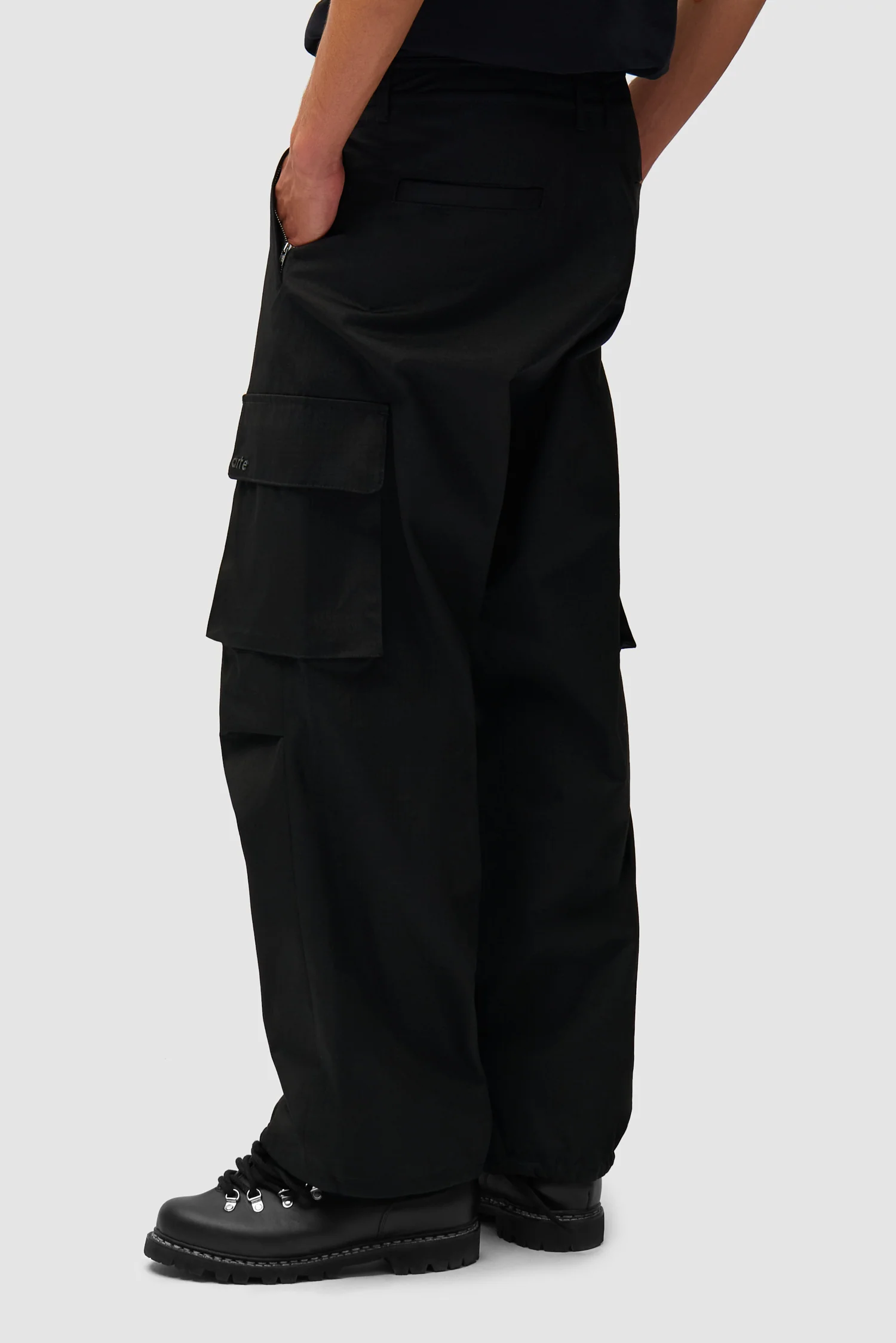 Waxed Ripstop Pants - Black - Image 3