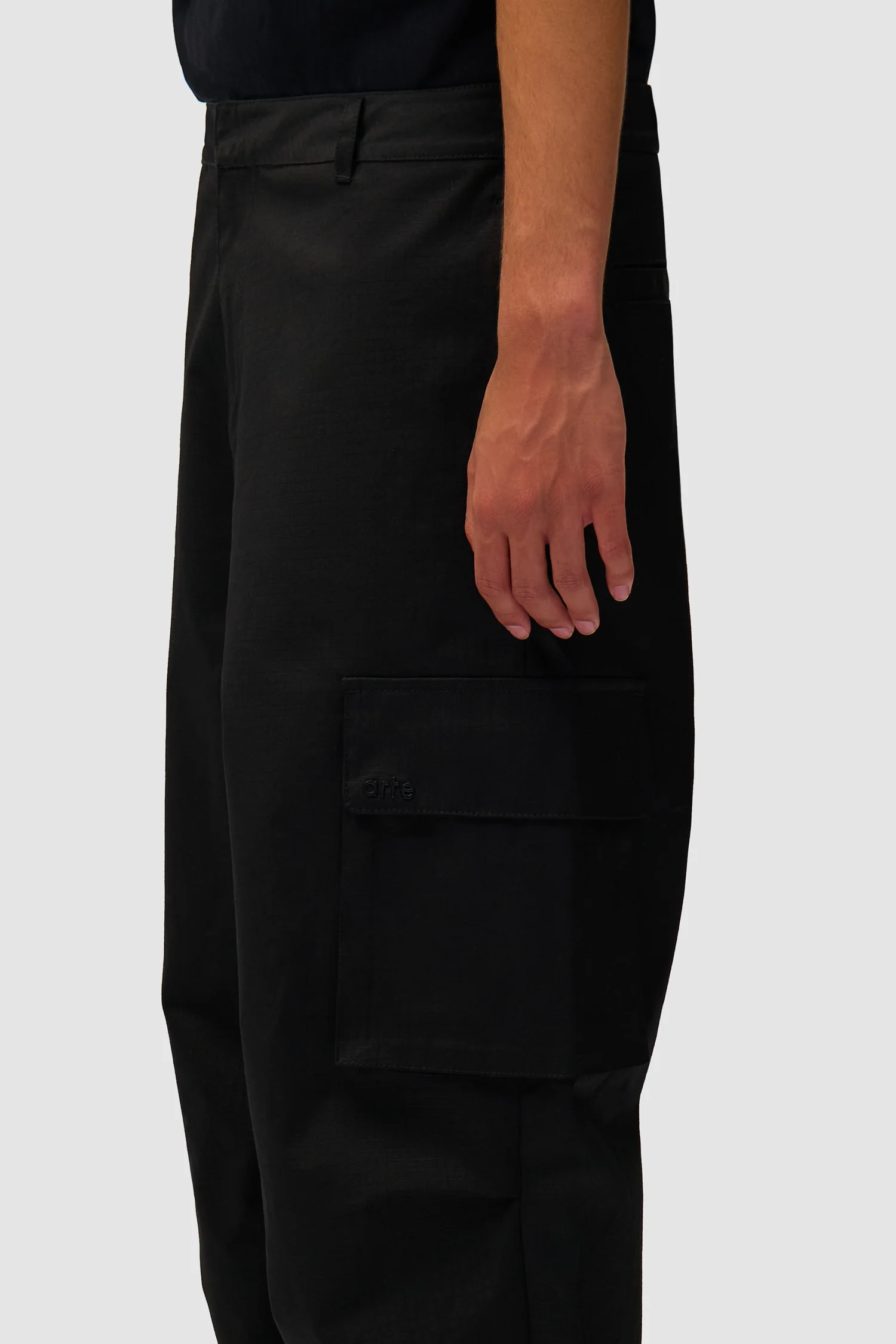 Waxed Ripstop Pants - Black - Image 7