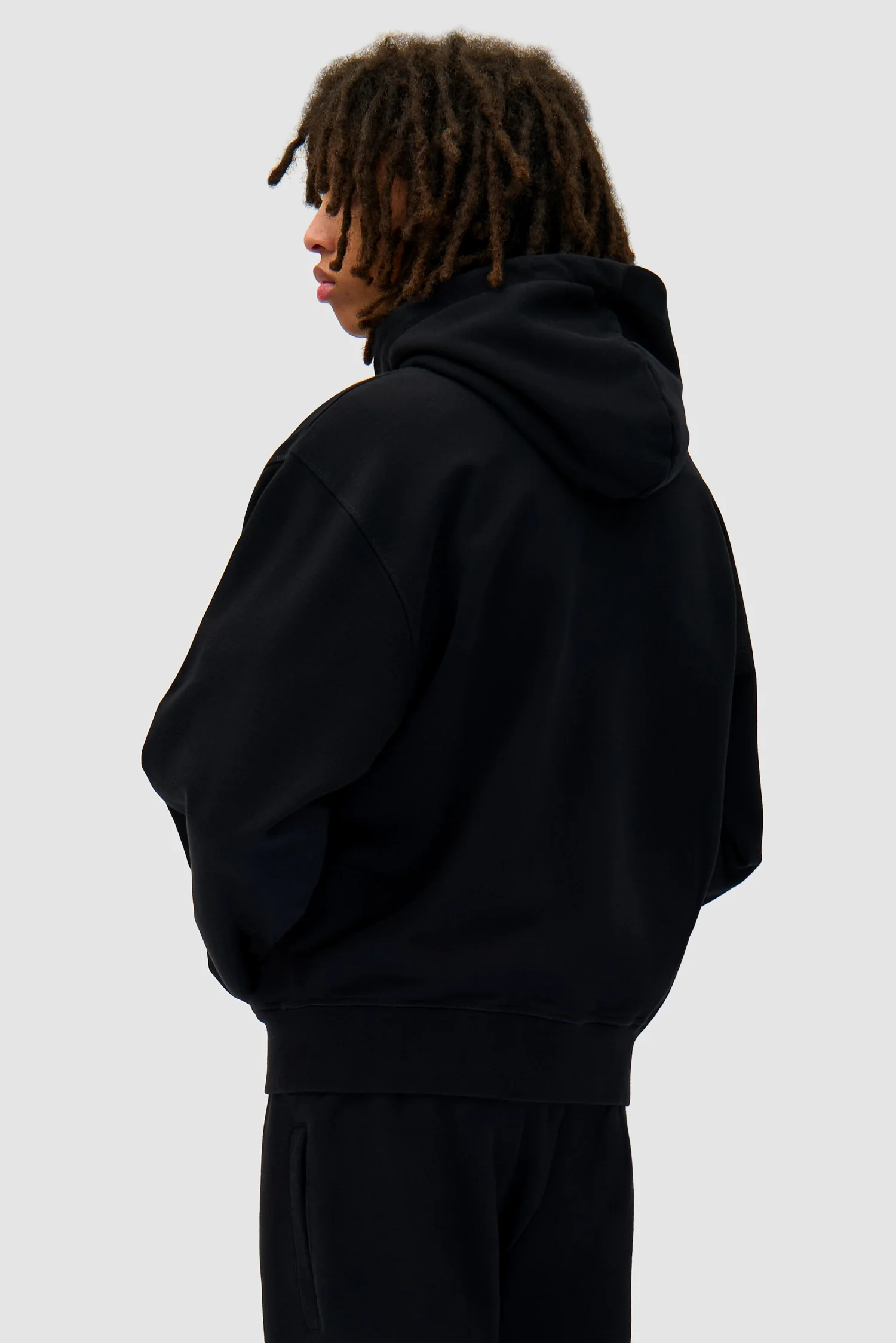 Zipper Hoodie - Black - Image 3