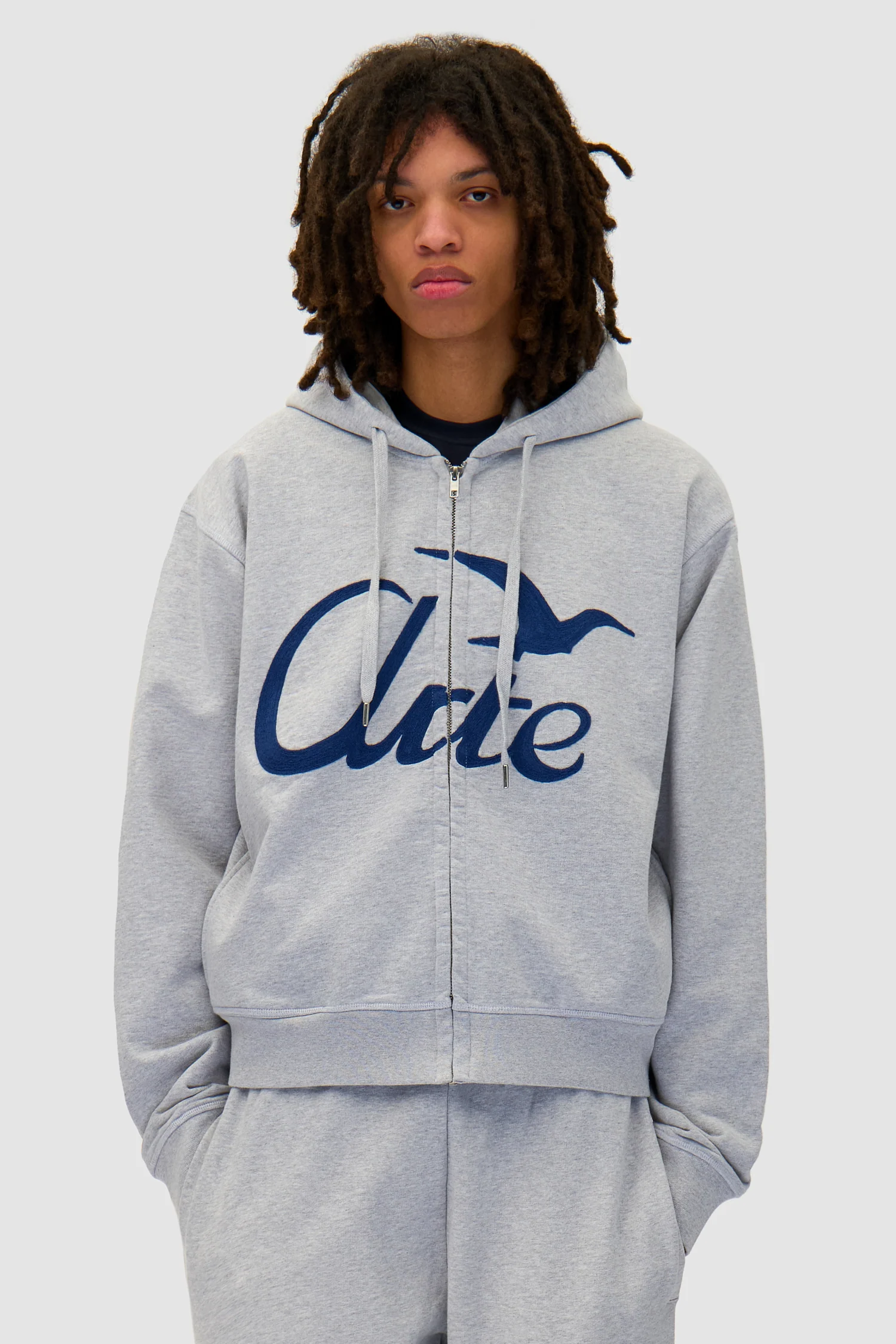 Zipper Hoodie - Grey - Image 2