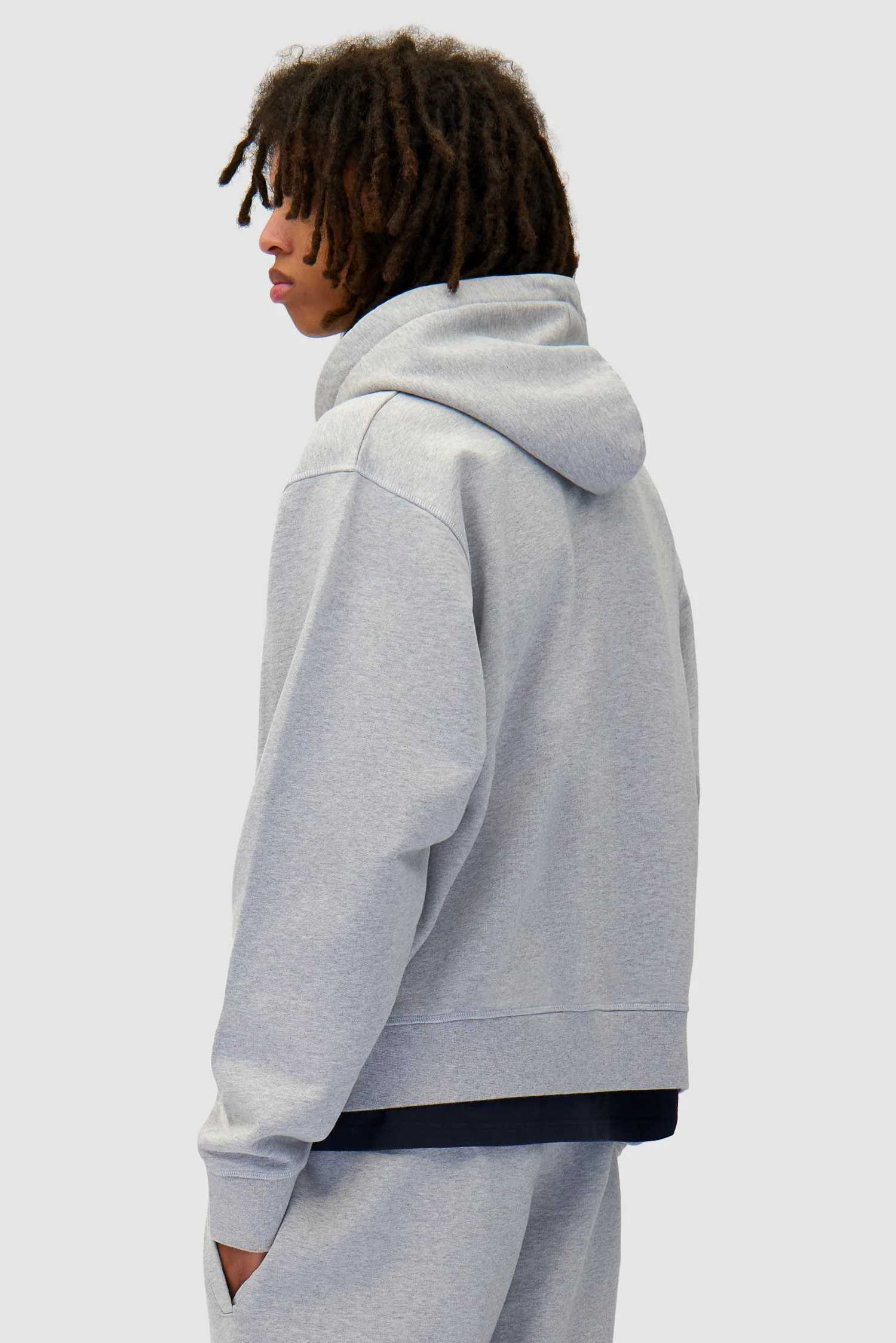 Zipper Hoodie - Grey - Image 3