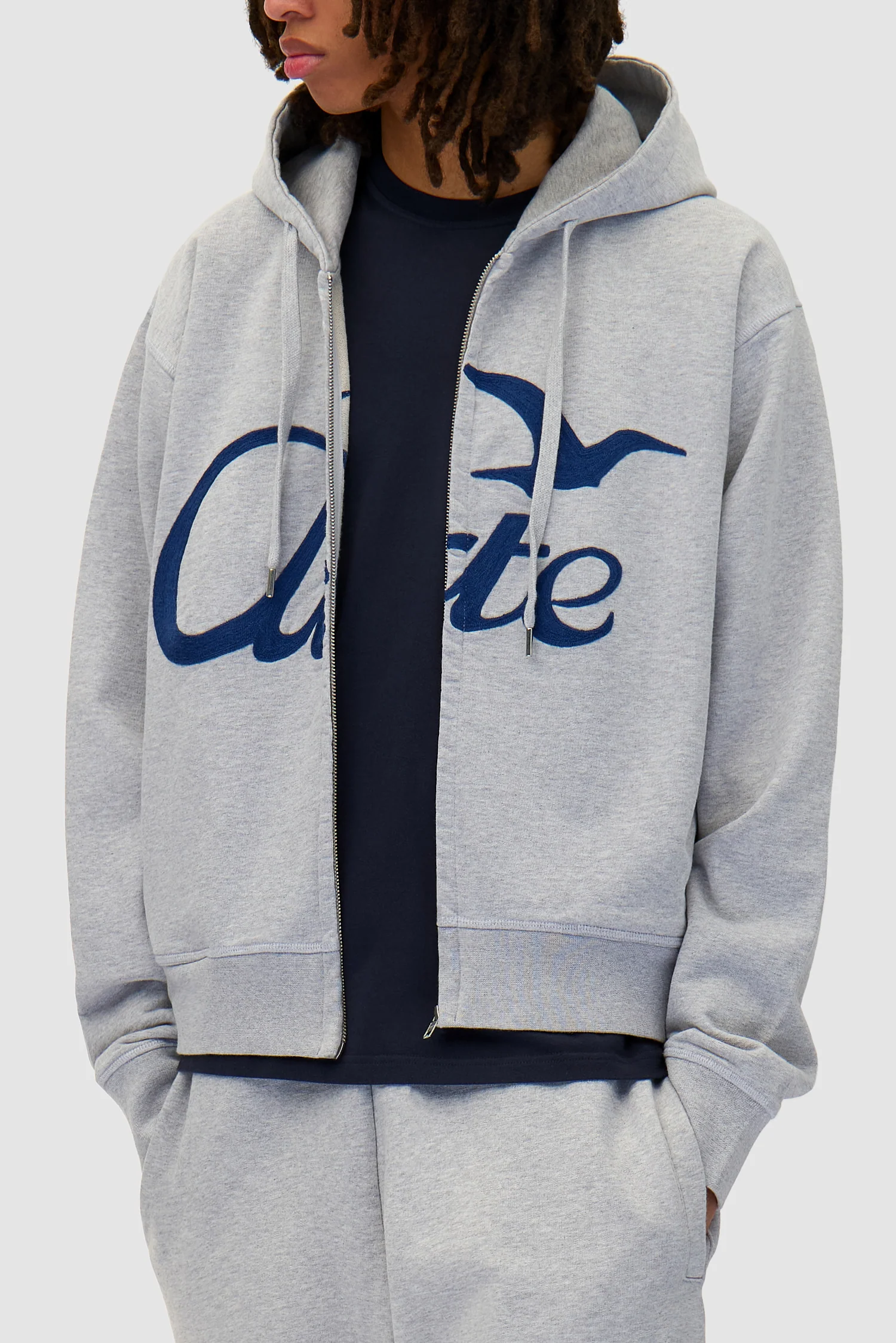 Zipper Hoodie - Grey - Image 8
